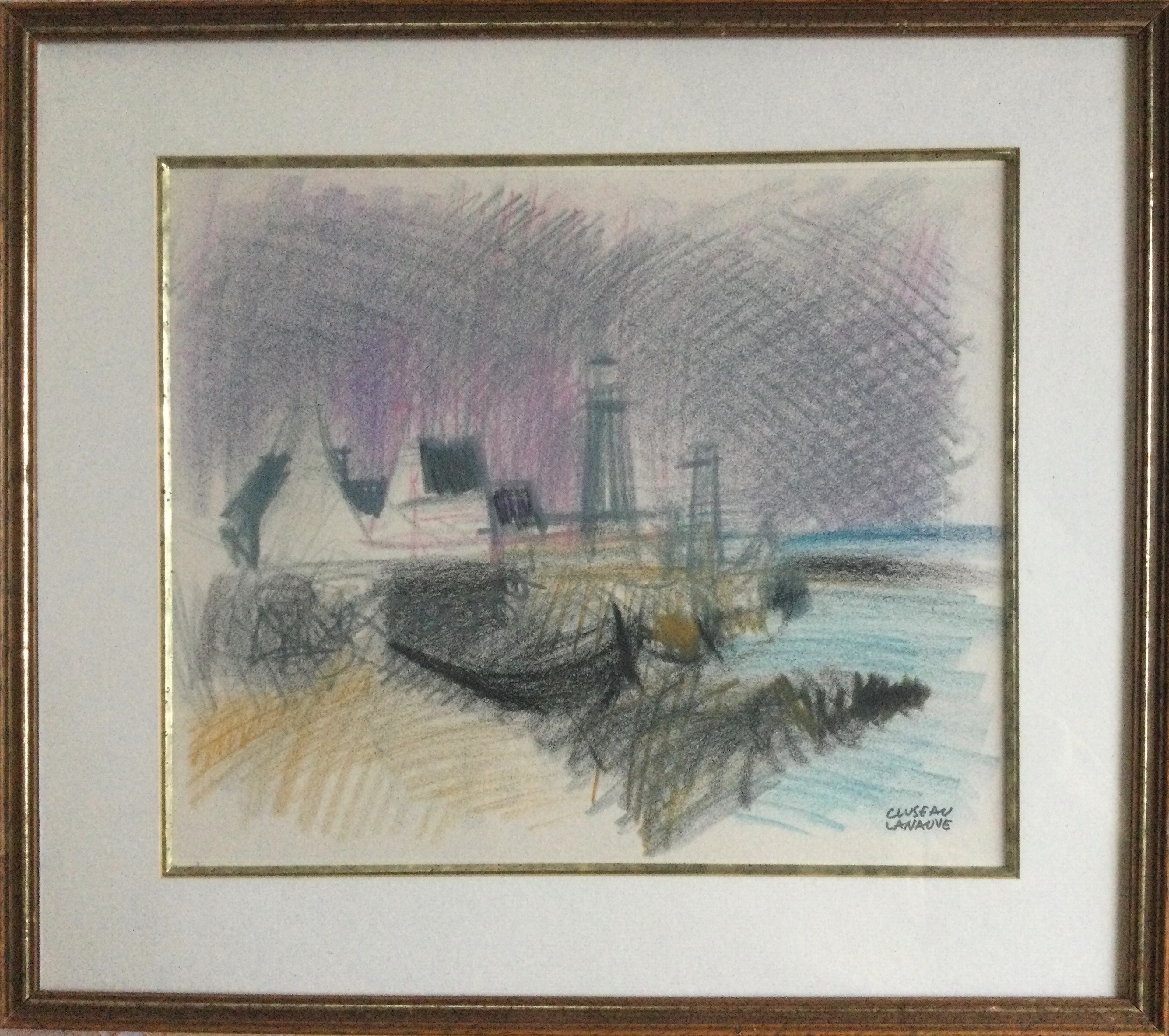 Jean CLUSEAU-LANAUVE.- Paysage breton , vers 1980 - Pastel signé