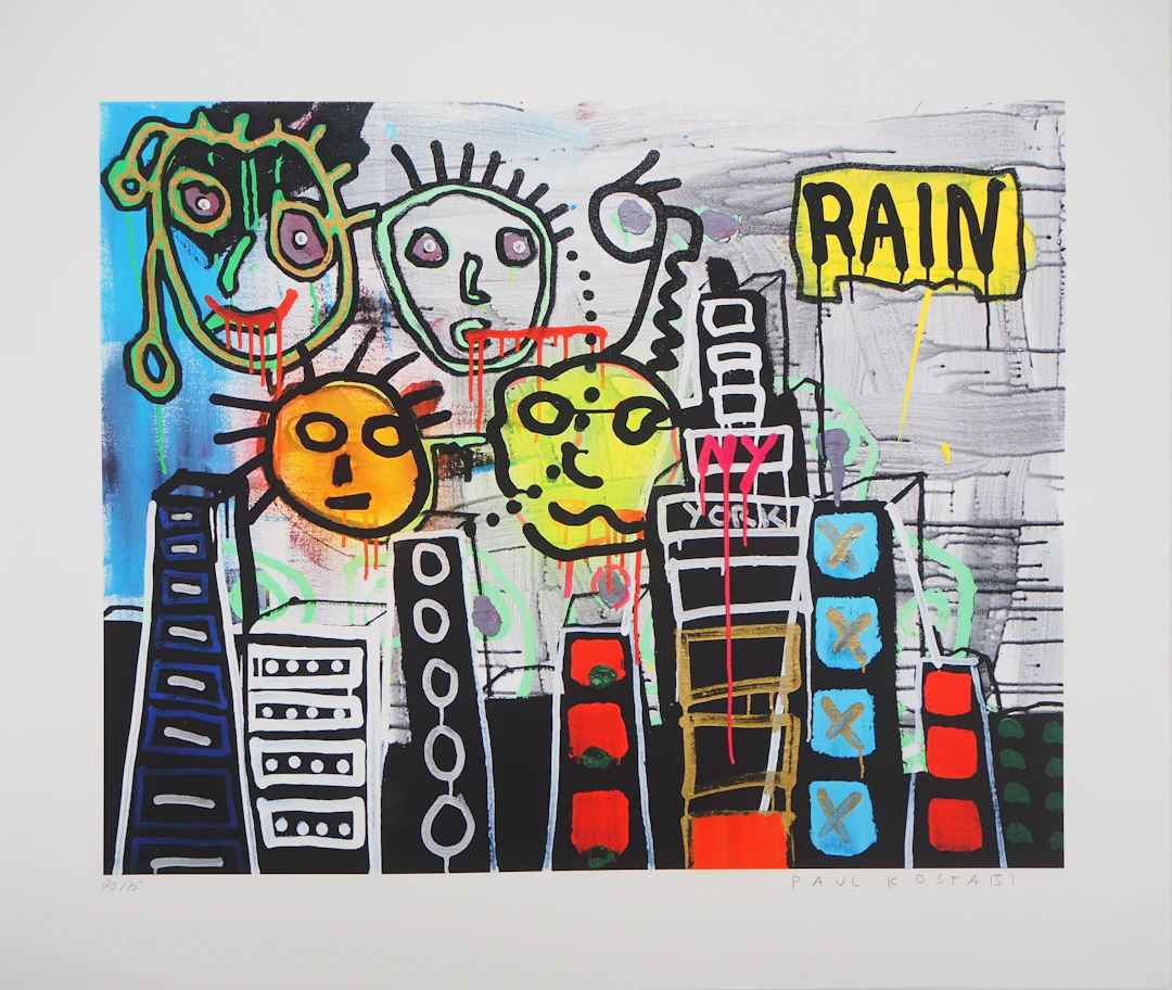 Paul KOSTABI : Portrait de famille à NY - Giclée originale signée