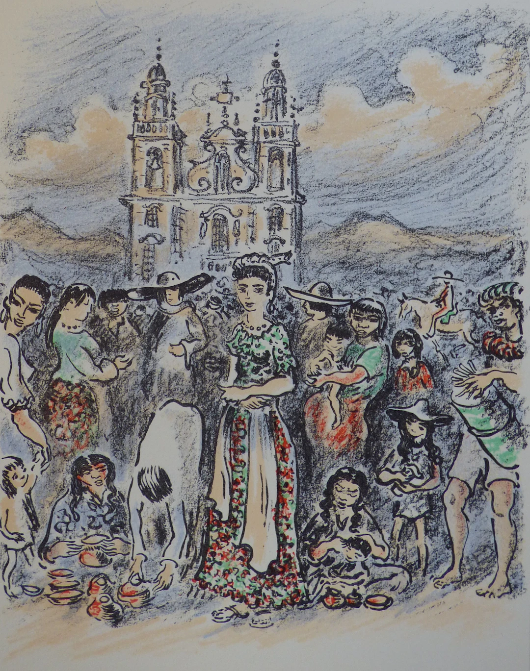 André HAMBOURG - Chine, 1980 - Lithographie originale