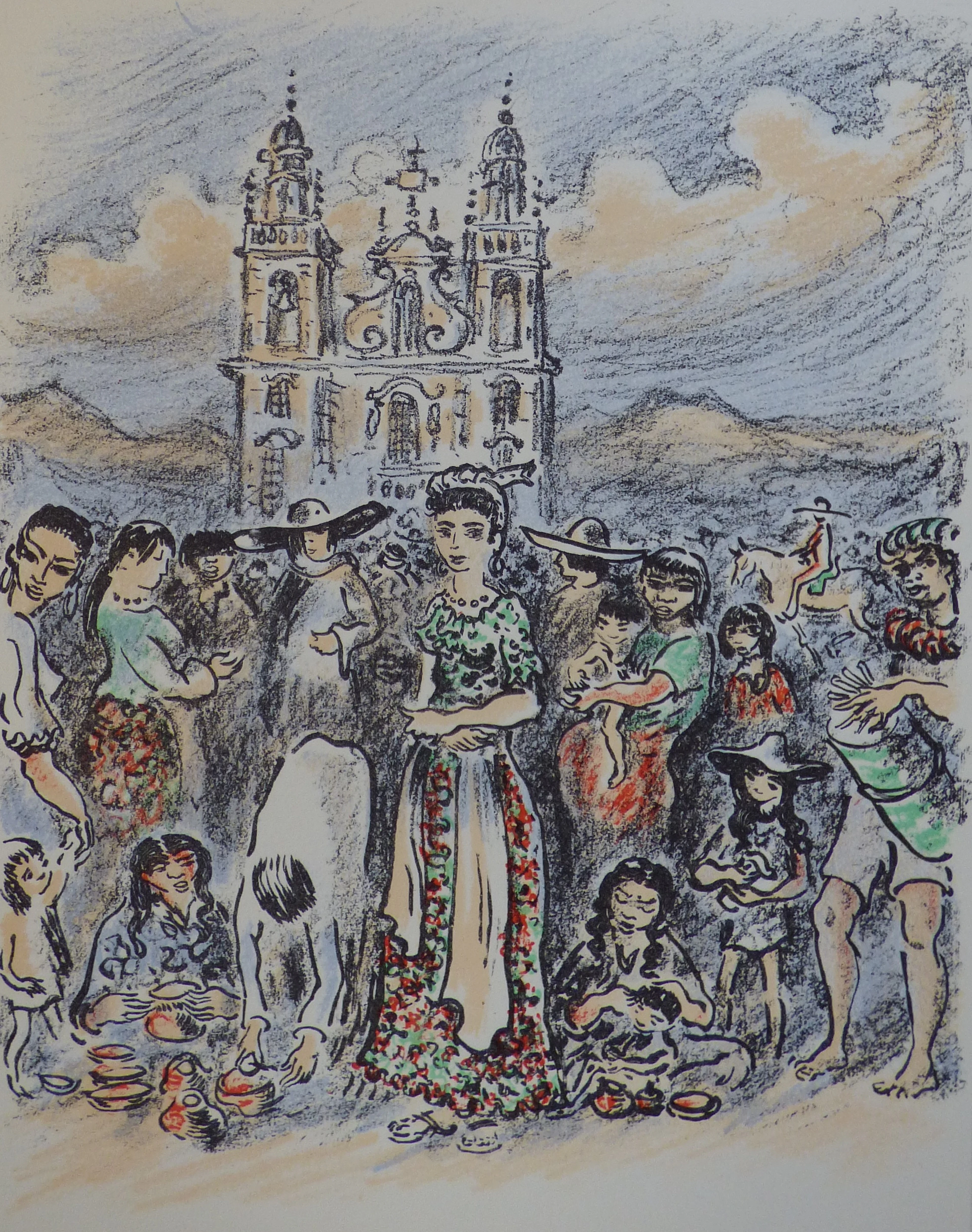 André HAMBOURG - Chine, 1980 - Lithographie originale