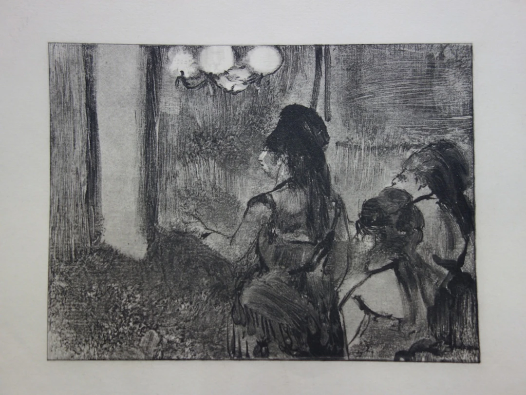 Edgar DEGAS : Trois femmes au salon - Gravure originale, 1935