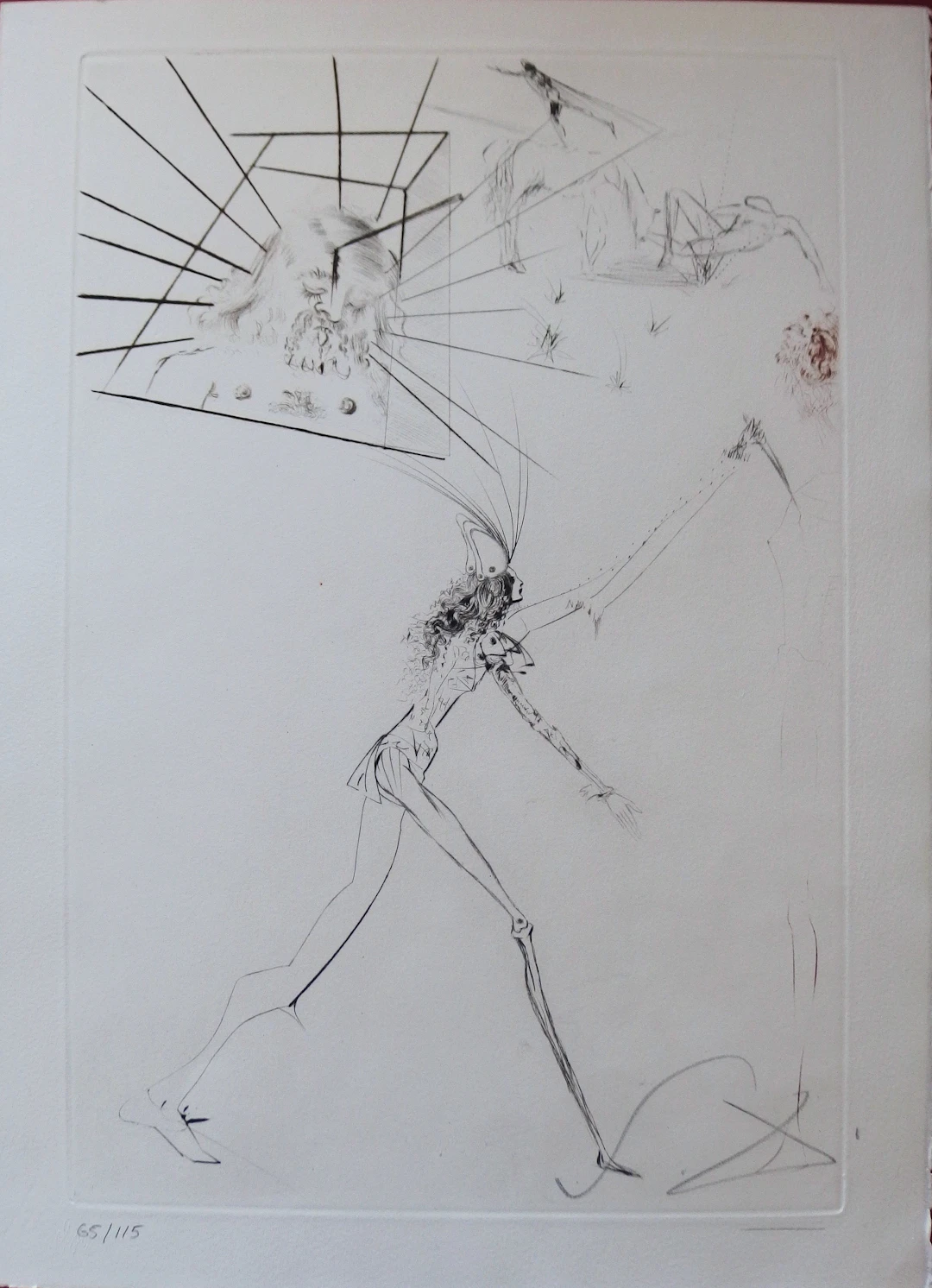 Salvador DALI : Les trois barons felons - Gravure originale Signée