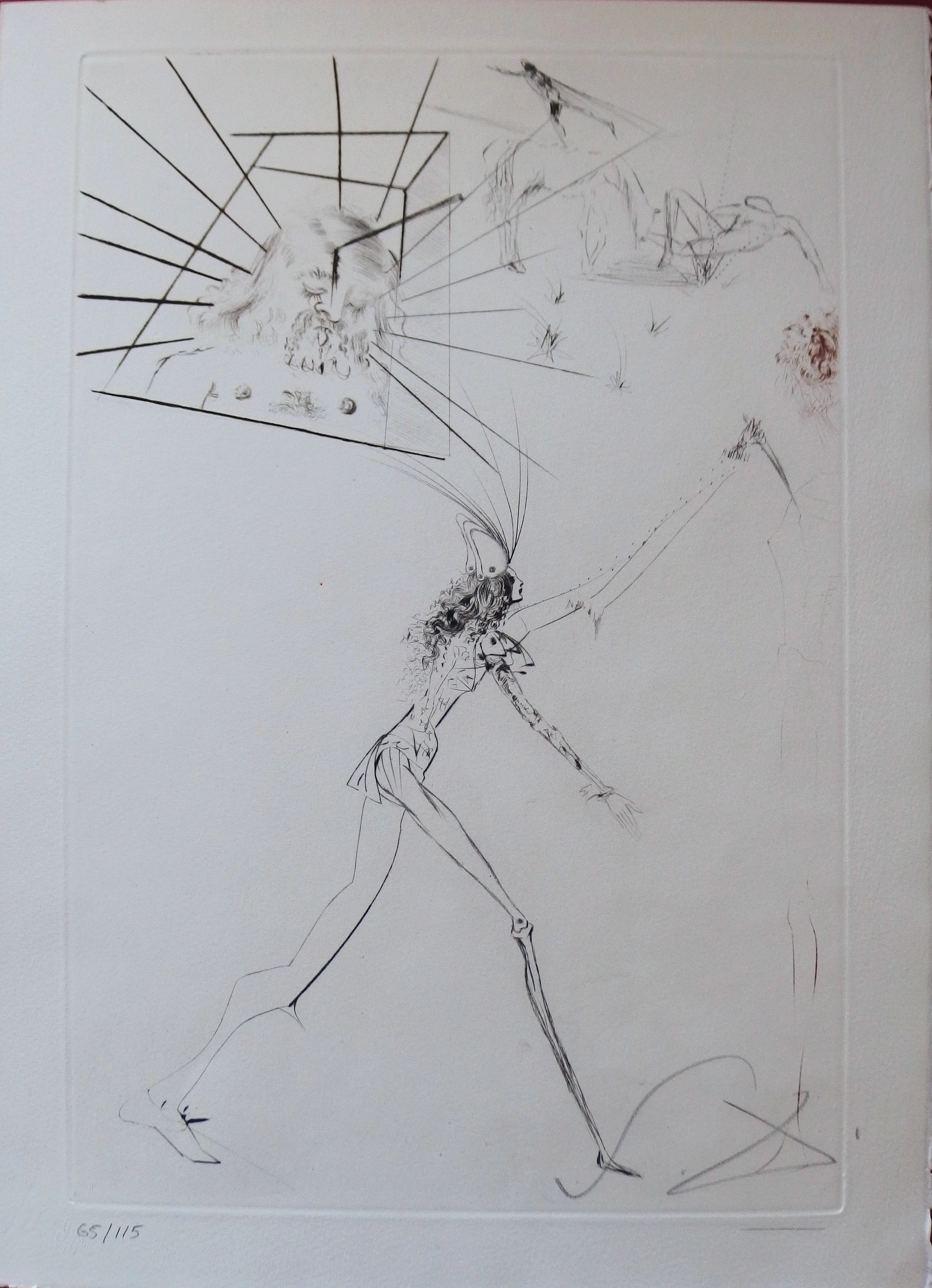 Salvador DALI : Les trois barons felons - Gravure originale Signée