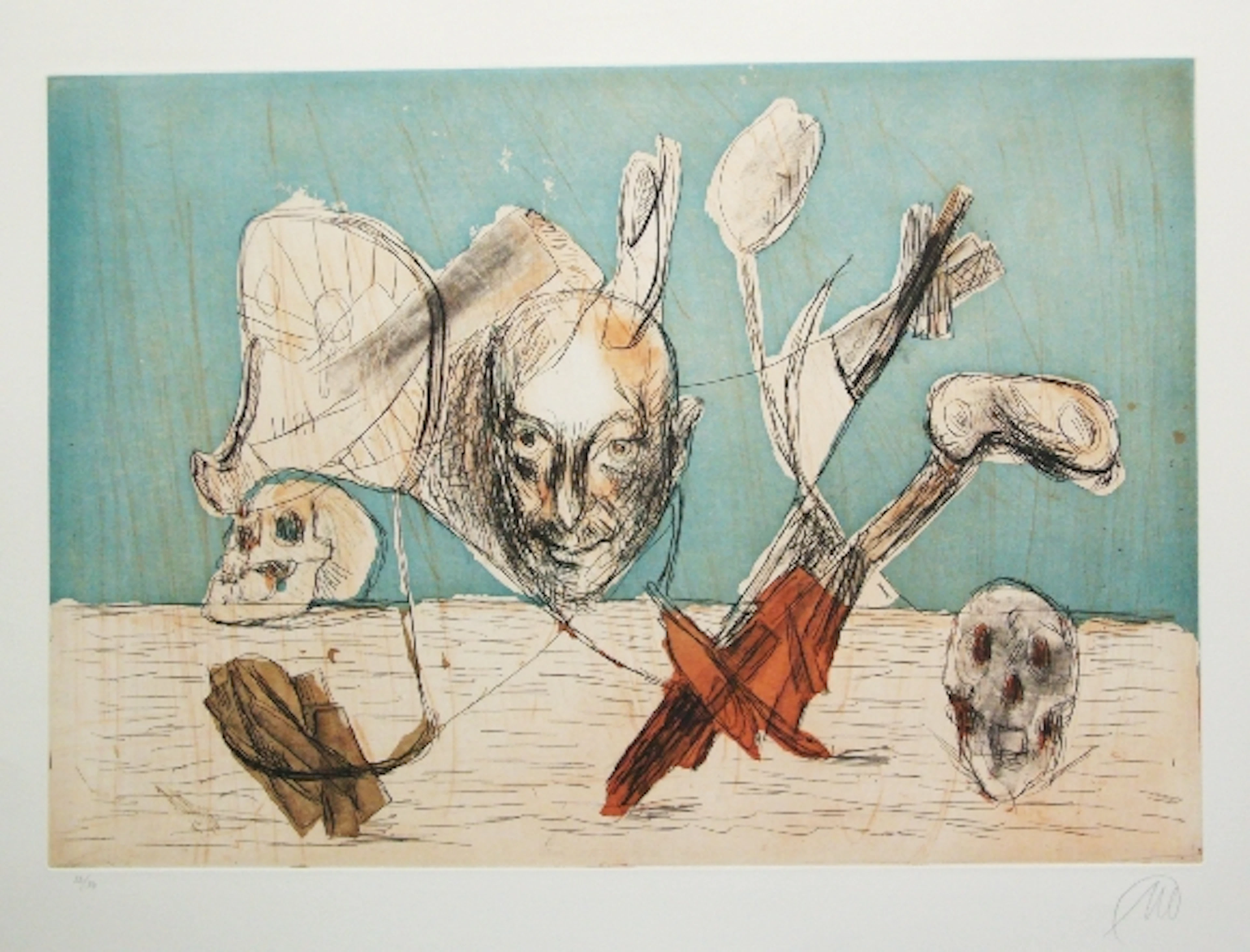 Markus LUPERTZ - Vanitas 5, 1992, Gravure signée