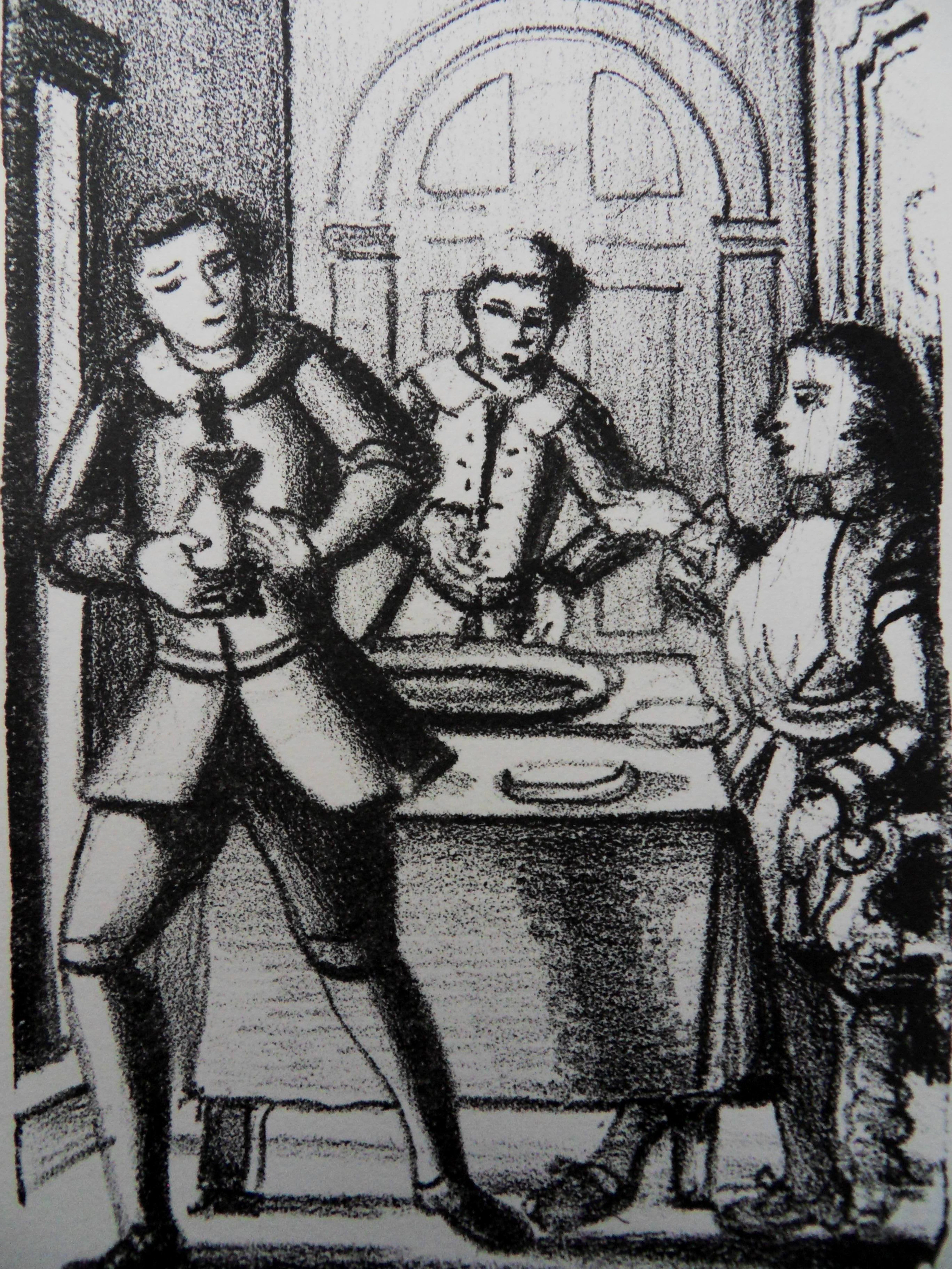 André DERAIN : Le dîner - Lithographie originale signée