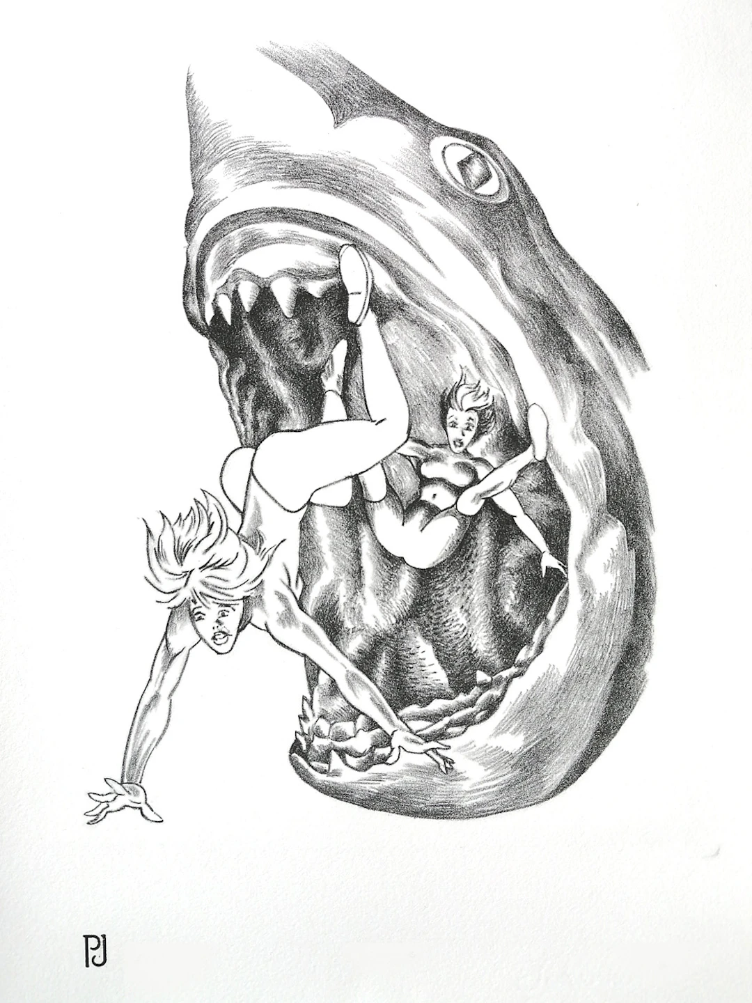 Pierre JACOB - JAWS B - 2022, épreuve Lithographique