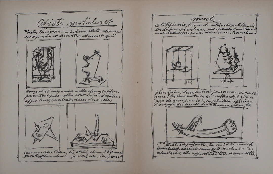 Alberto GIACOMETTI : Objets mobiles et muets, 1952 - Lithographie originale