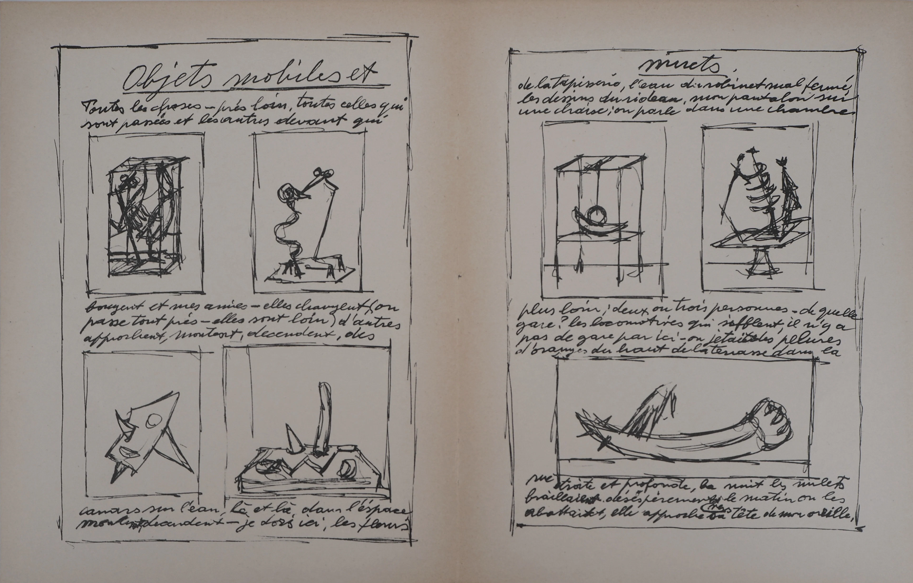 Alberto GIACOMETTI : Objets mobiles et muets, 1952 - Lithographie originale