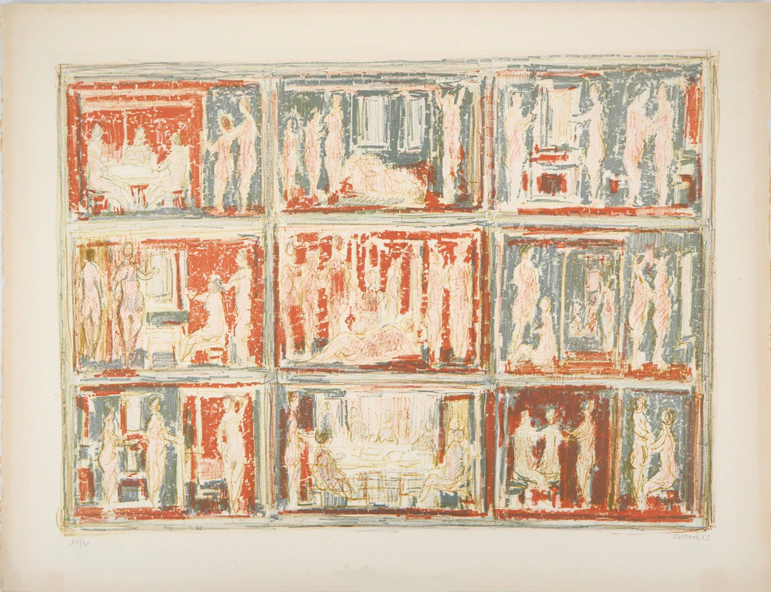 André COTTAVOZ : Scènes érotiques - Lithographie Originale Signée et Numérotée