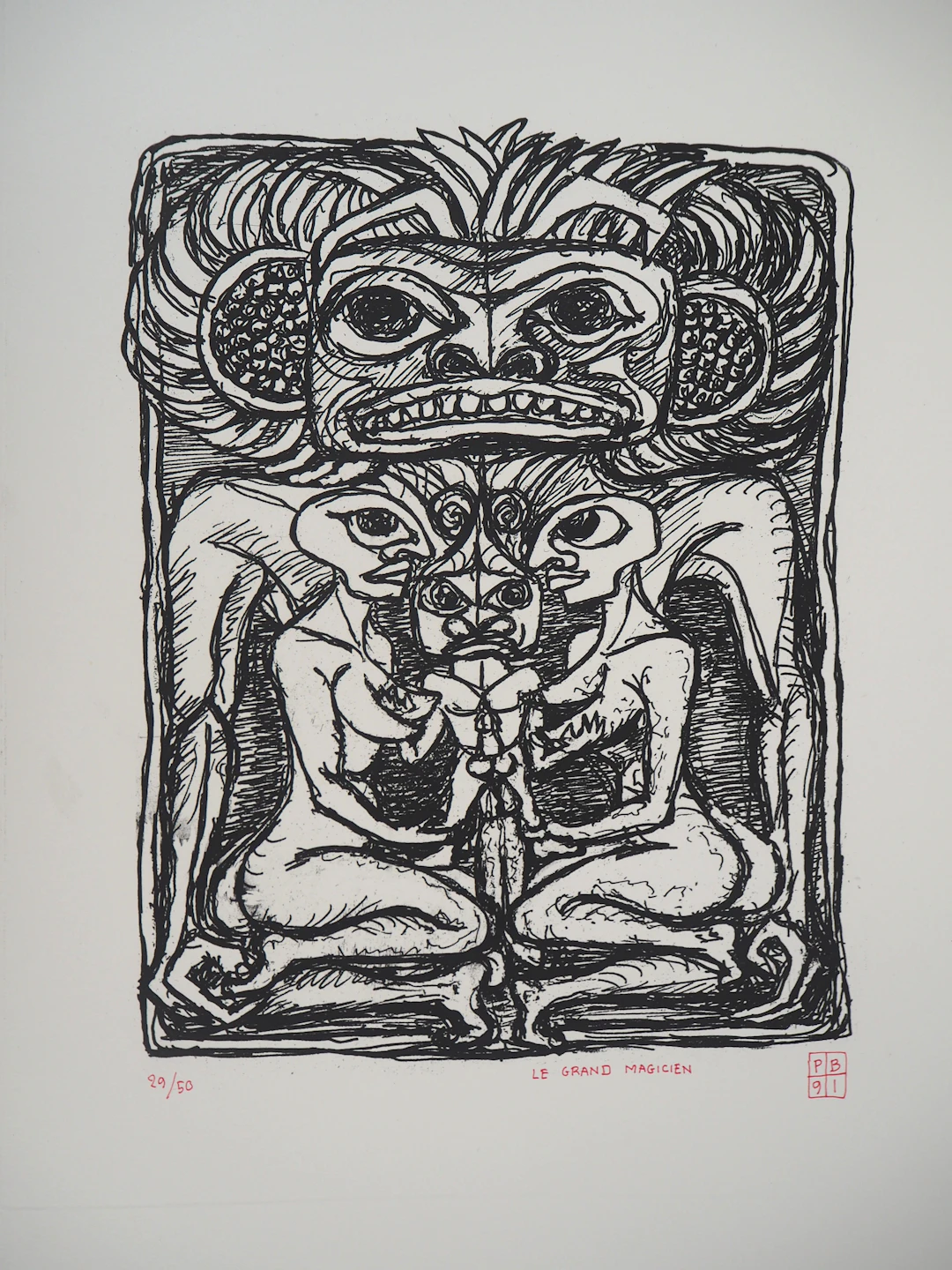 Pierre BETTENCOURT - Le grand magicien, 1991 - Gravure originale signée