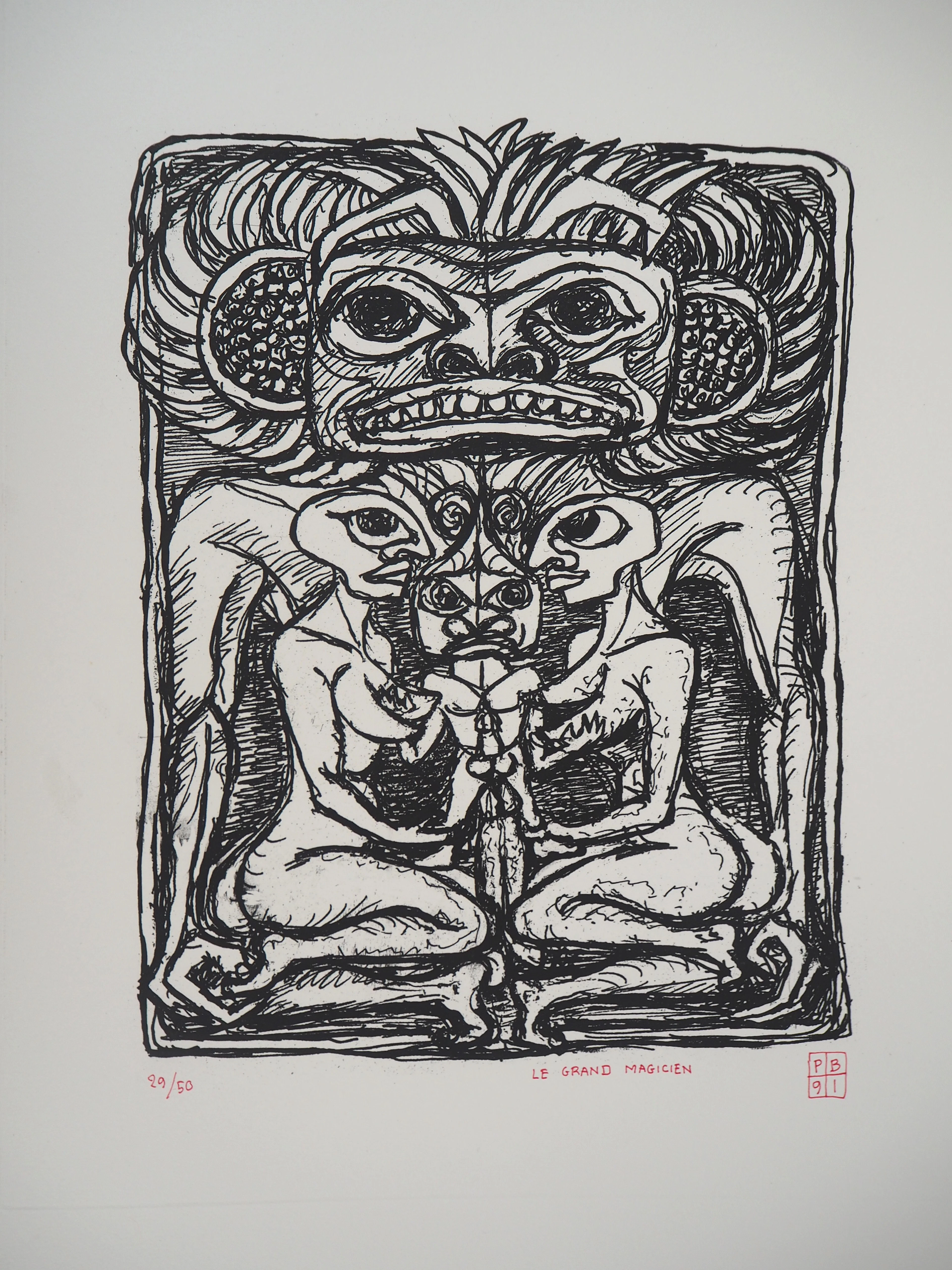 Pierre BETTENCOURT - Le grand magicien, 1991 - Gravure originale signée