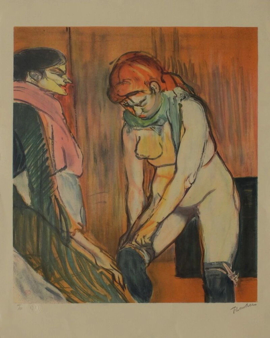 Henri DE TOULOUSE-LAUTREC (d’après) - L’Essayage des bas II - Lithographie
