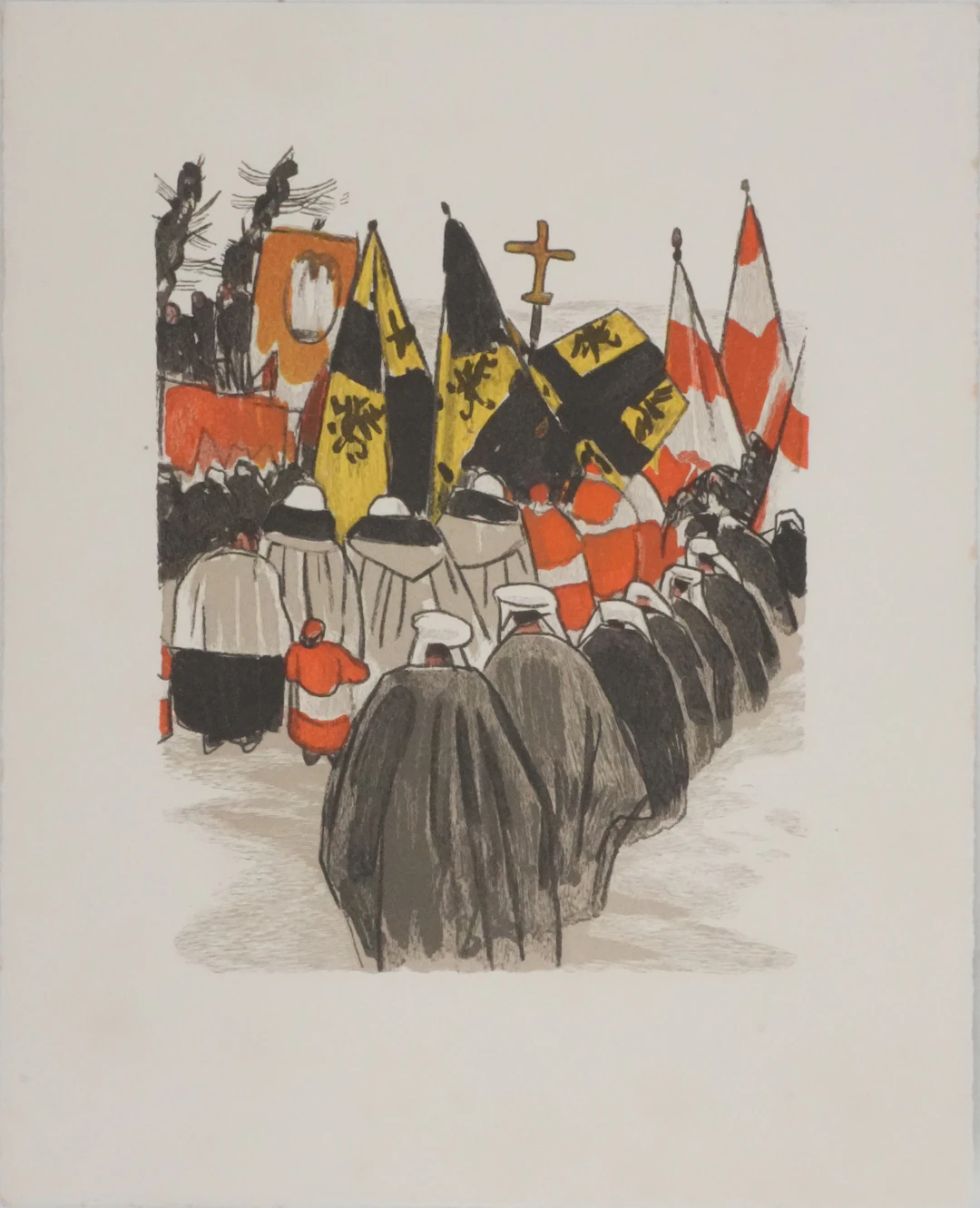 Mathurin MEHEUT : Bretagne, Procession au Pays de Tregor, Gravure originale