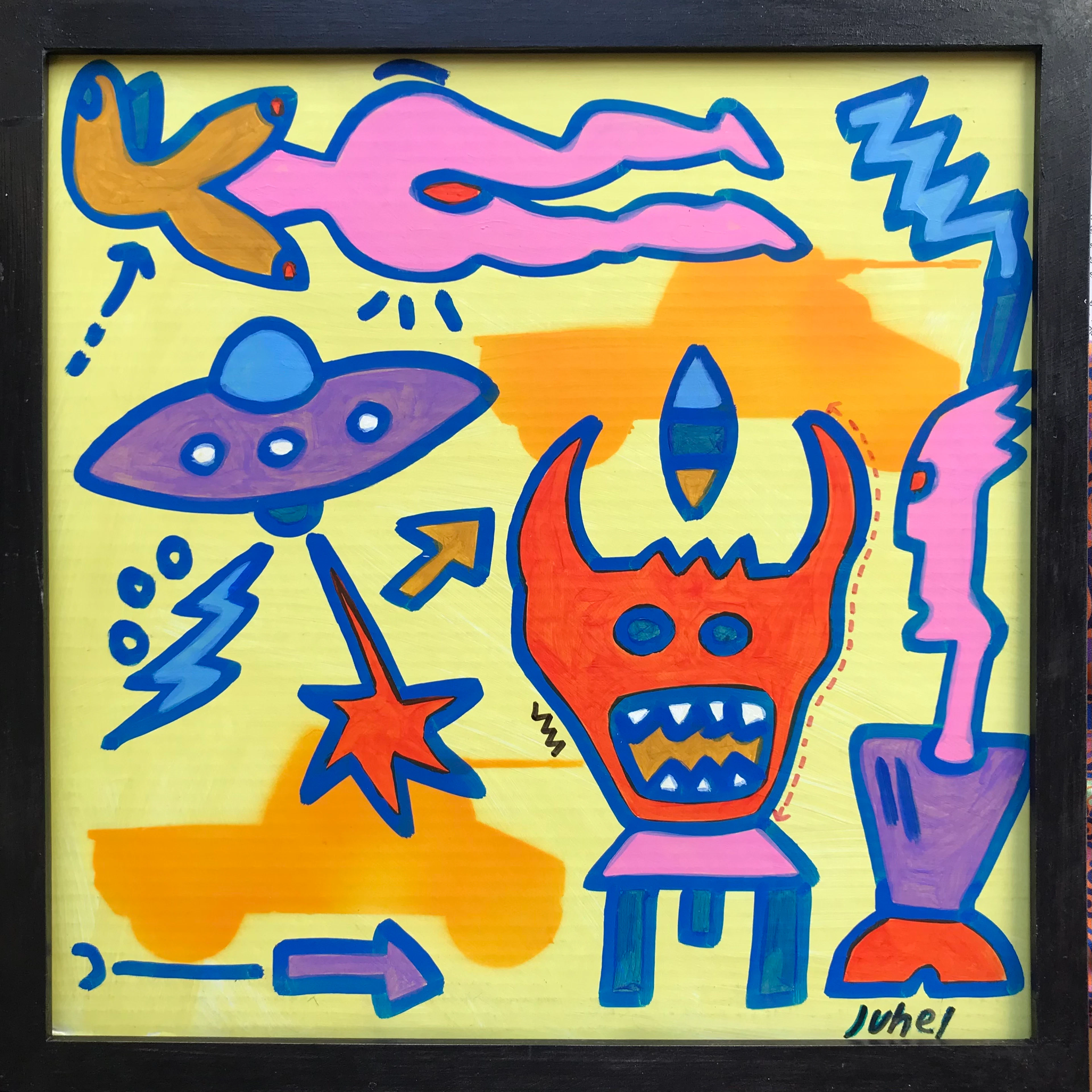 Jean-Luc JUHEL - Composition,2012 - Acrylique,posca et pochoir signée