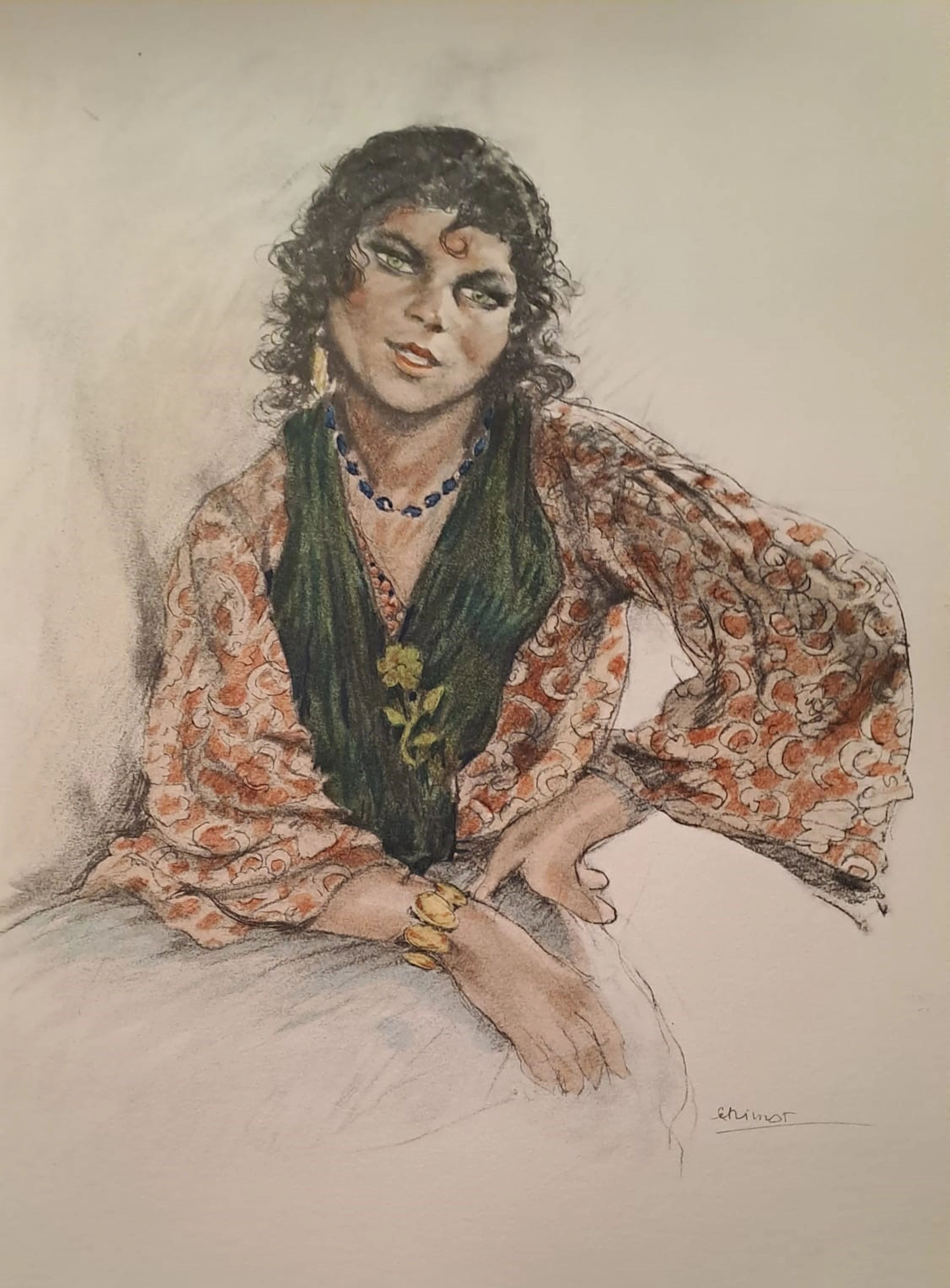 Edouard Jules Chimot - Maria - Lithographie originale signée