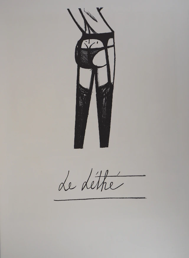 Bernard BUFFET : Le Léthé, les jarretelles, Lithographie originale
