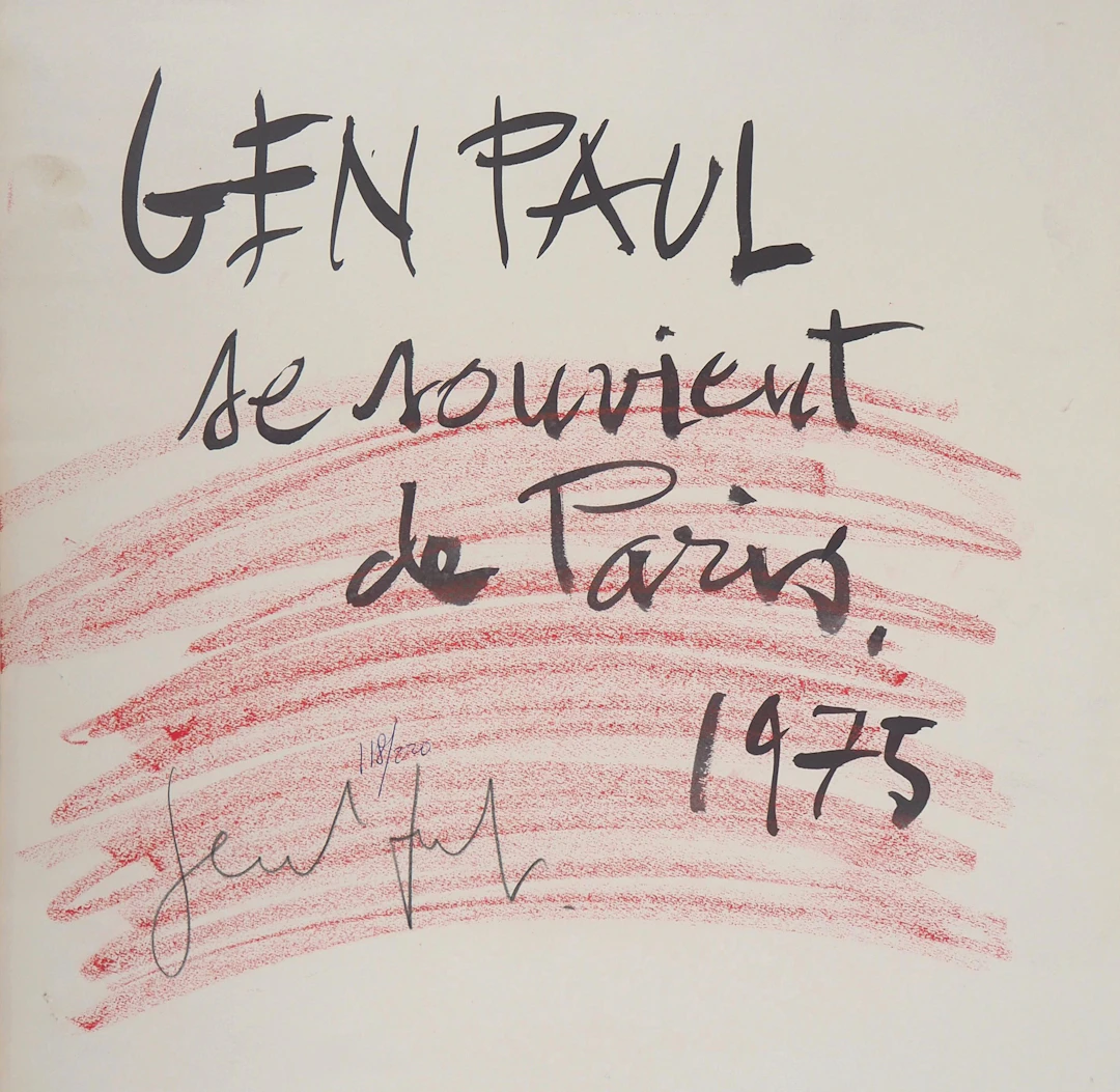 Gen PAUL : Se souvient de Paris, 1975 - Estampe originale signée