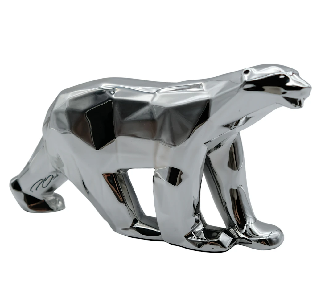 Richard ORLINSKI : Ours Pompon (Silver edition) - Sculpture originale