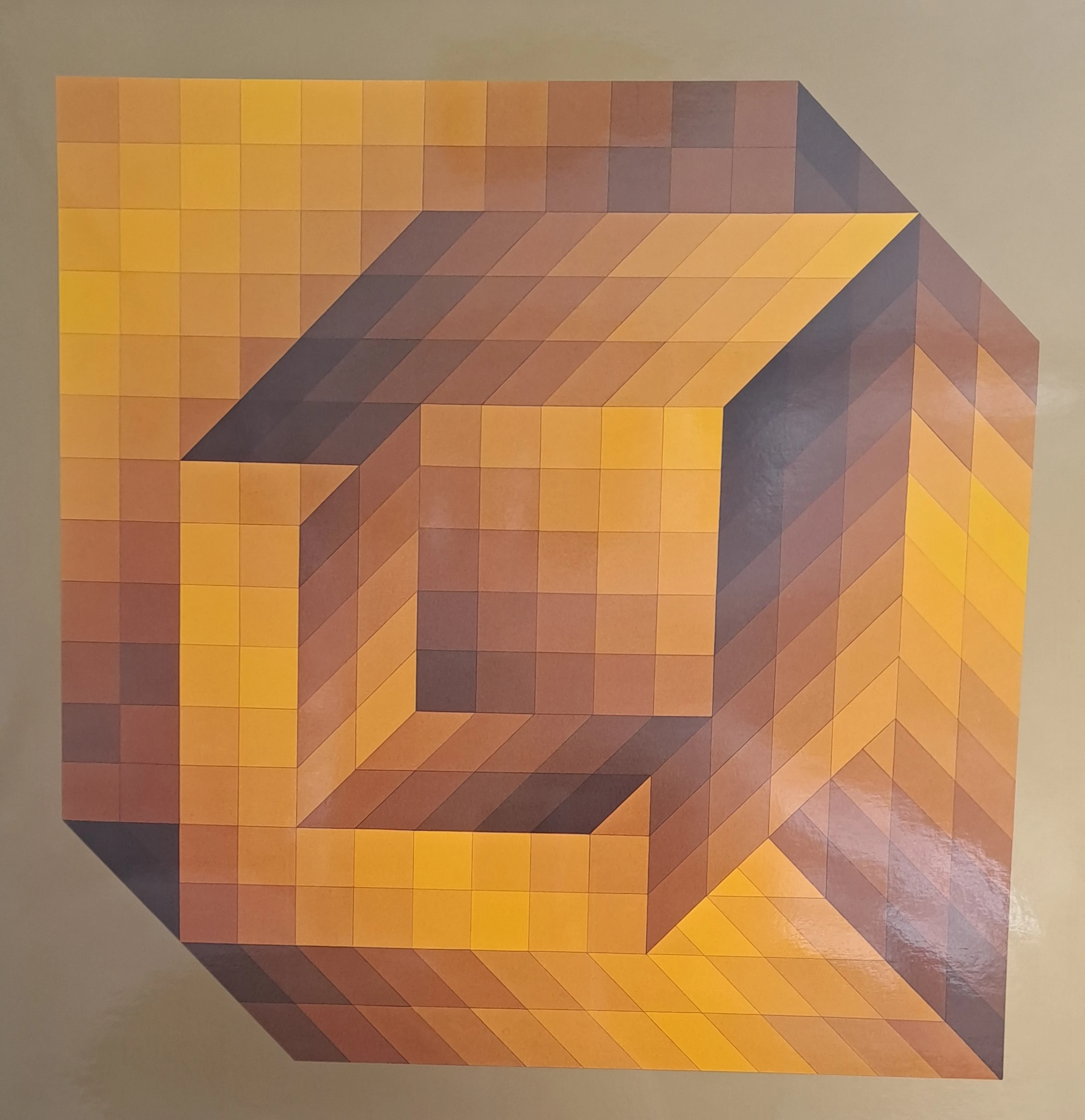 Victor VASARELY (d’après) - Axo-44, 1968 - Héliogravure