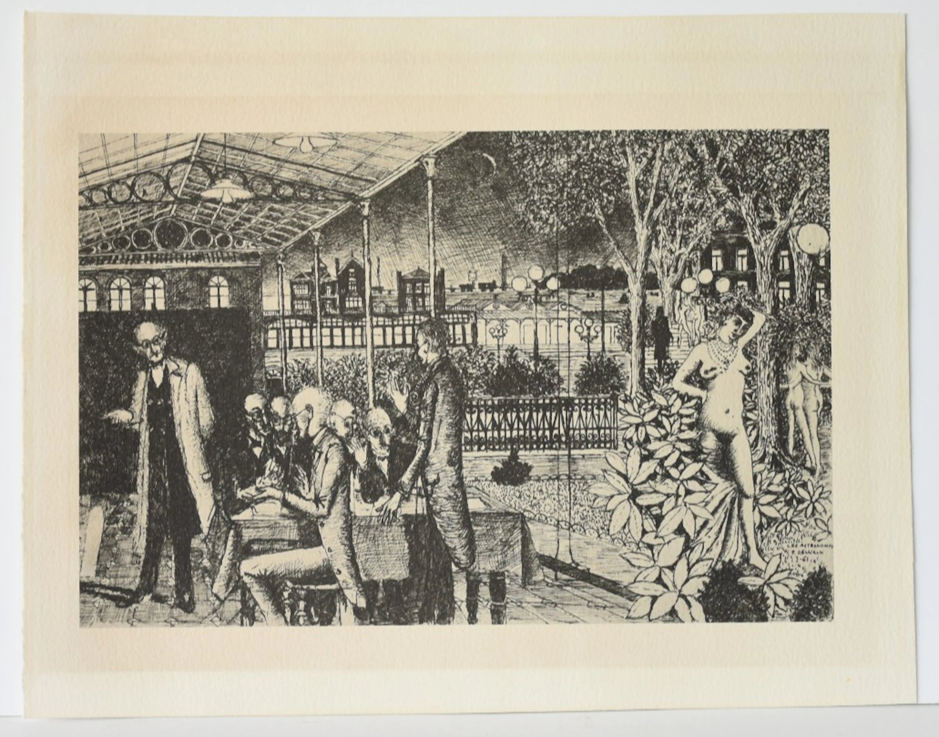 Paul Delvaux – Les Astronomes, 1963 – Gravures originales recto verso