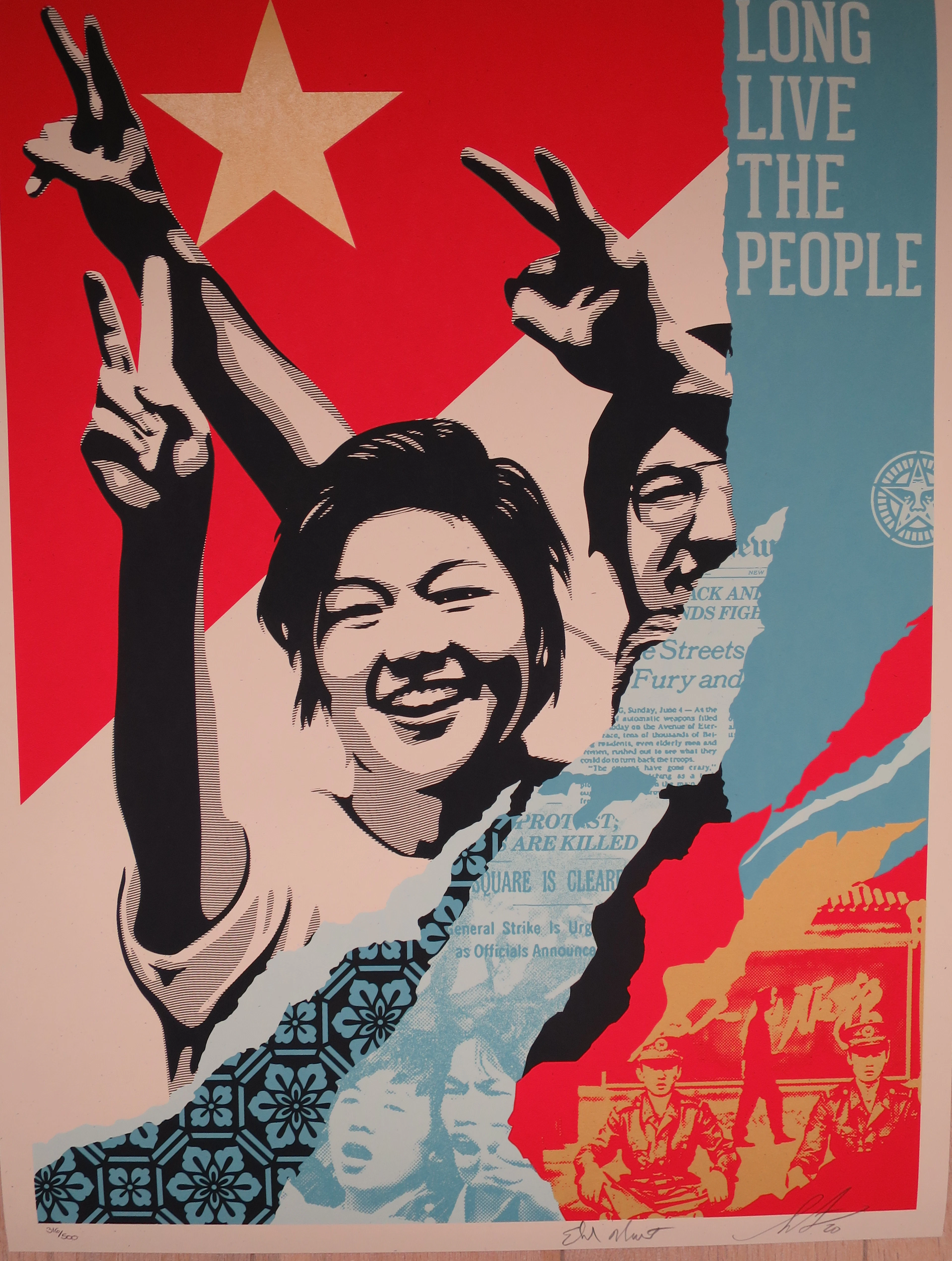 Shepard FAIREY (Obey) - Long Live the People, 2020 - Sérigraphie signée