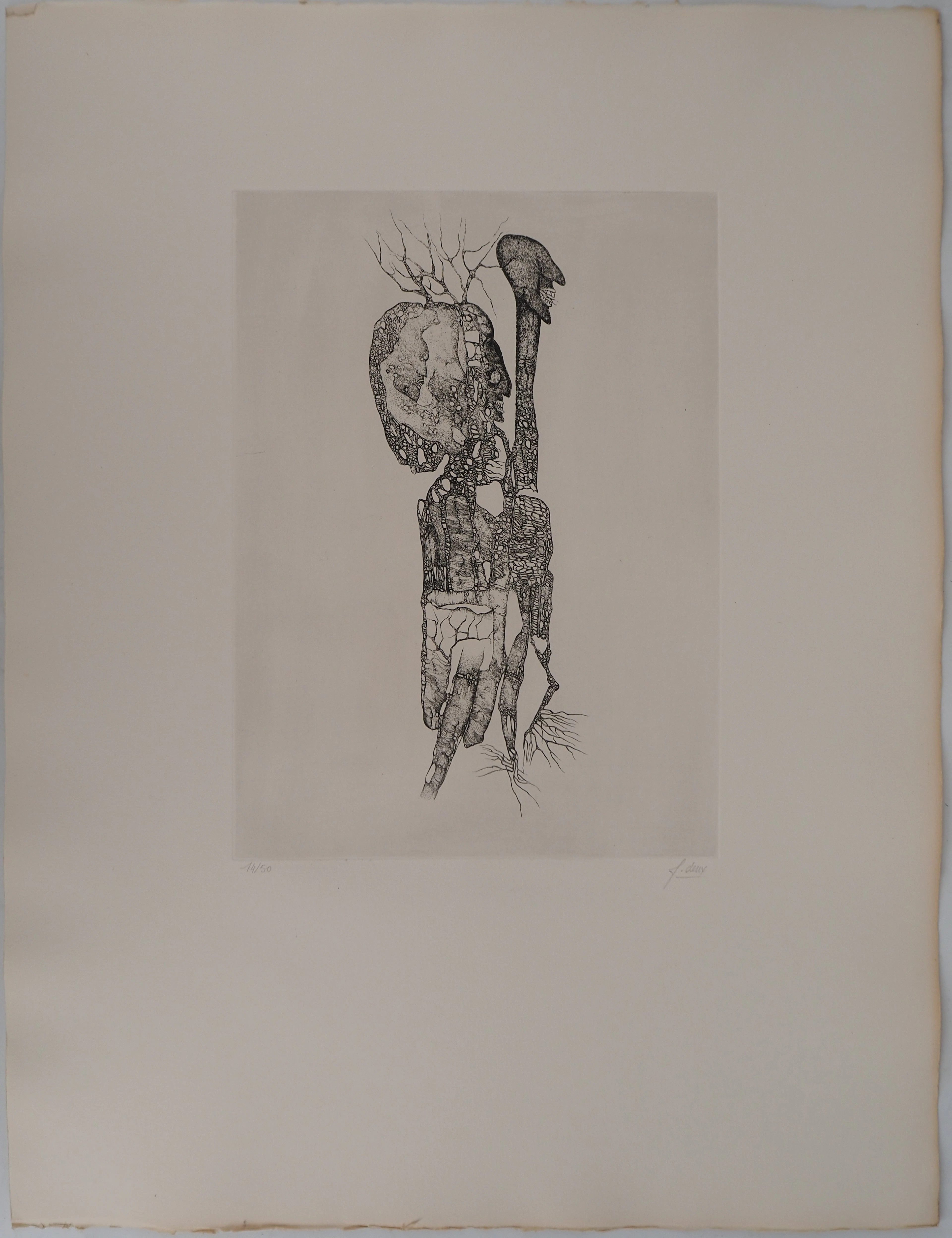 Fred DEUX : Racine, Gravure originale signée