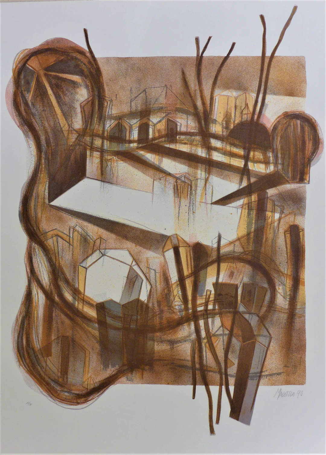 Gabriel MACOTELA - Ciudad y sombras, lithographie originale