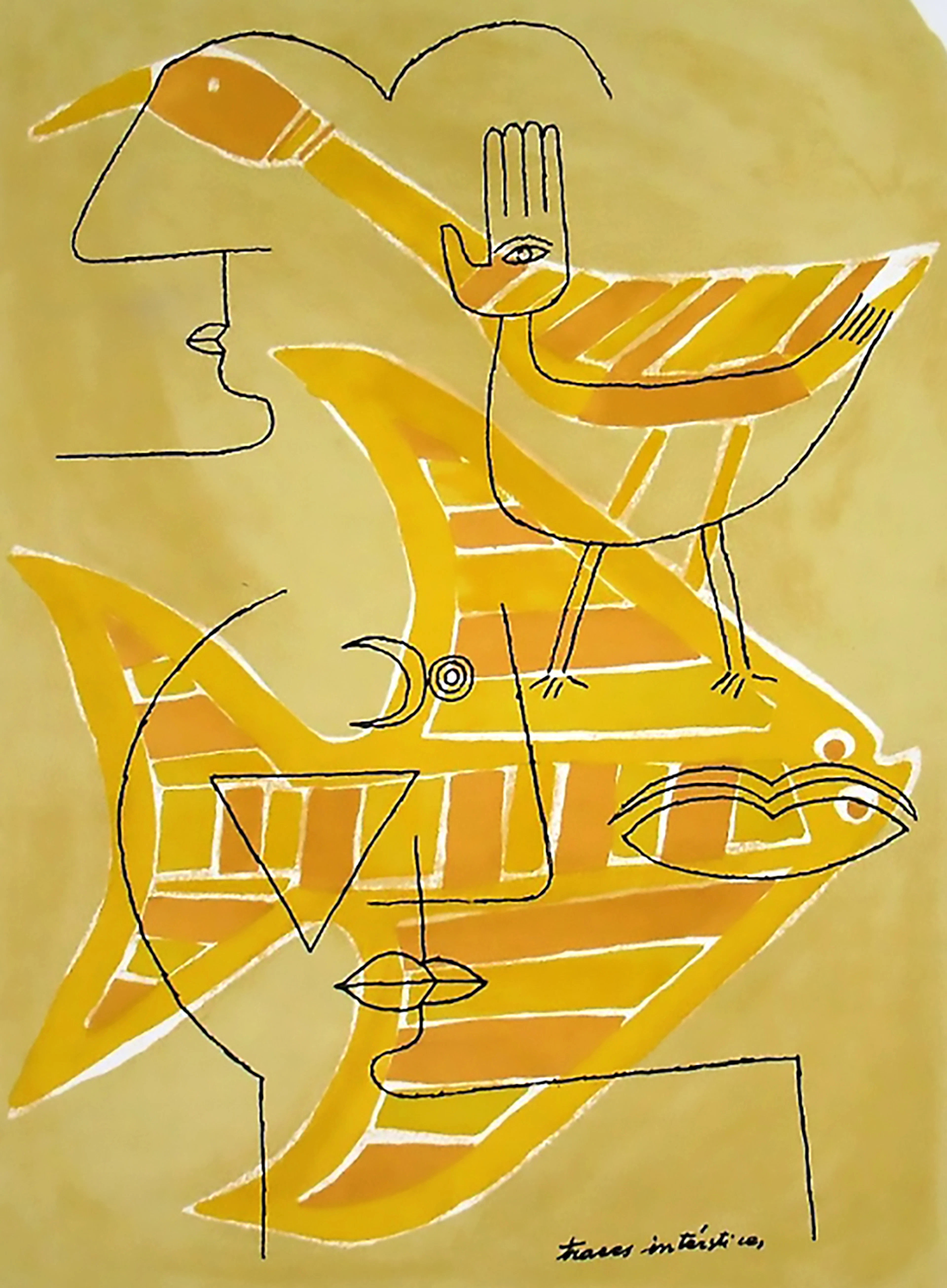 Victor Brauner - Traces interstices, 1963 - lithographie originale