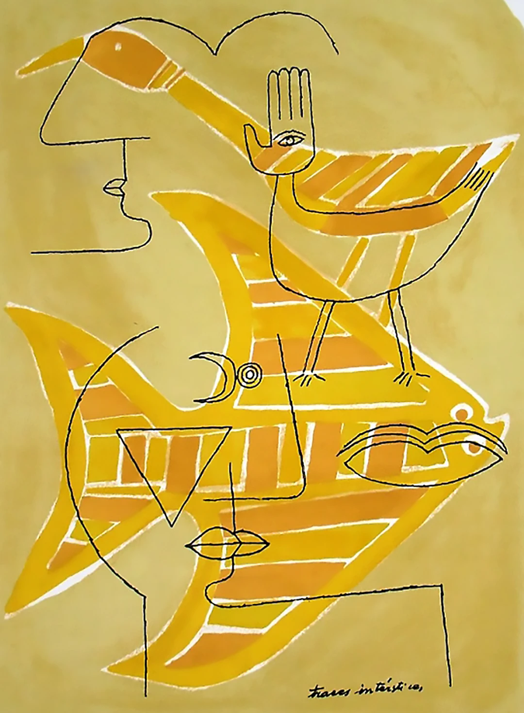 Victor Brauner - Traces interstices, 1963 - lithographie originale