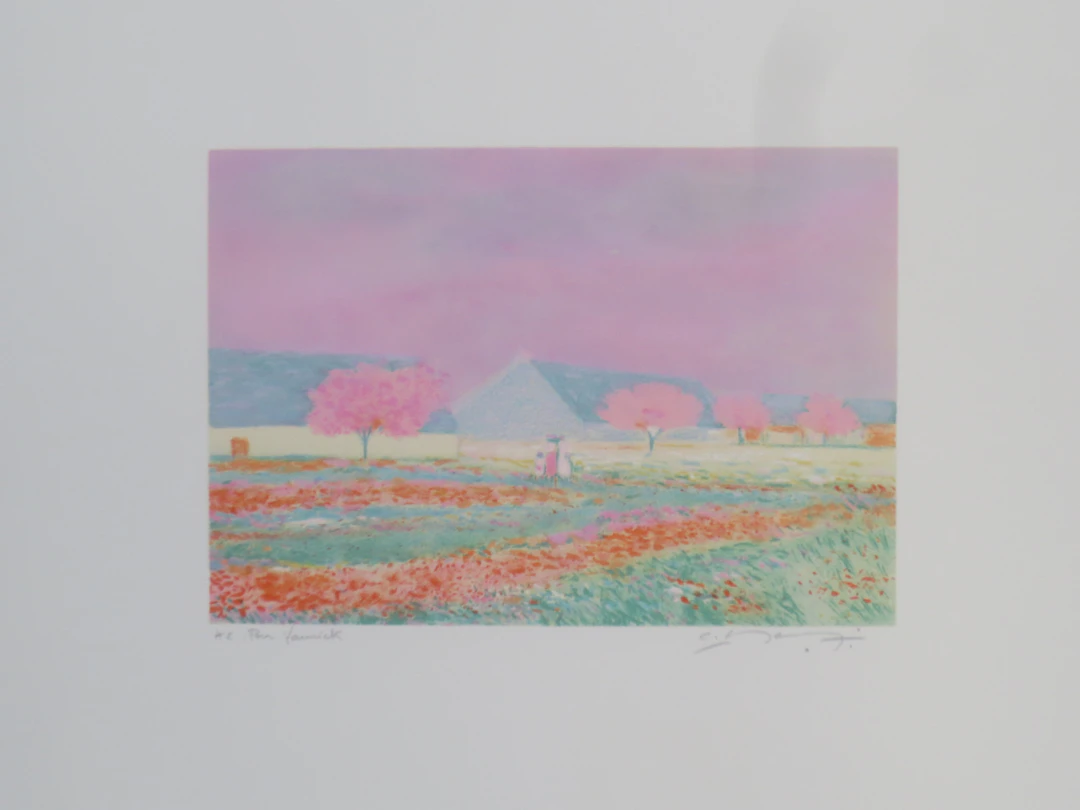 Claude MANOUKIAN - Le ciel rose - Lithographie signée et dédicacée
