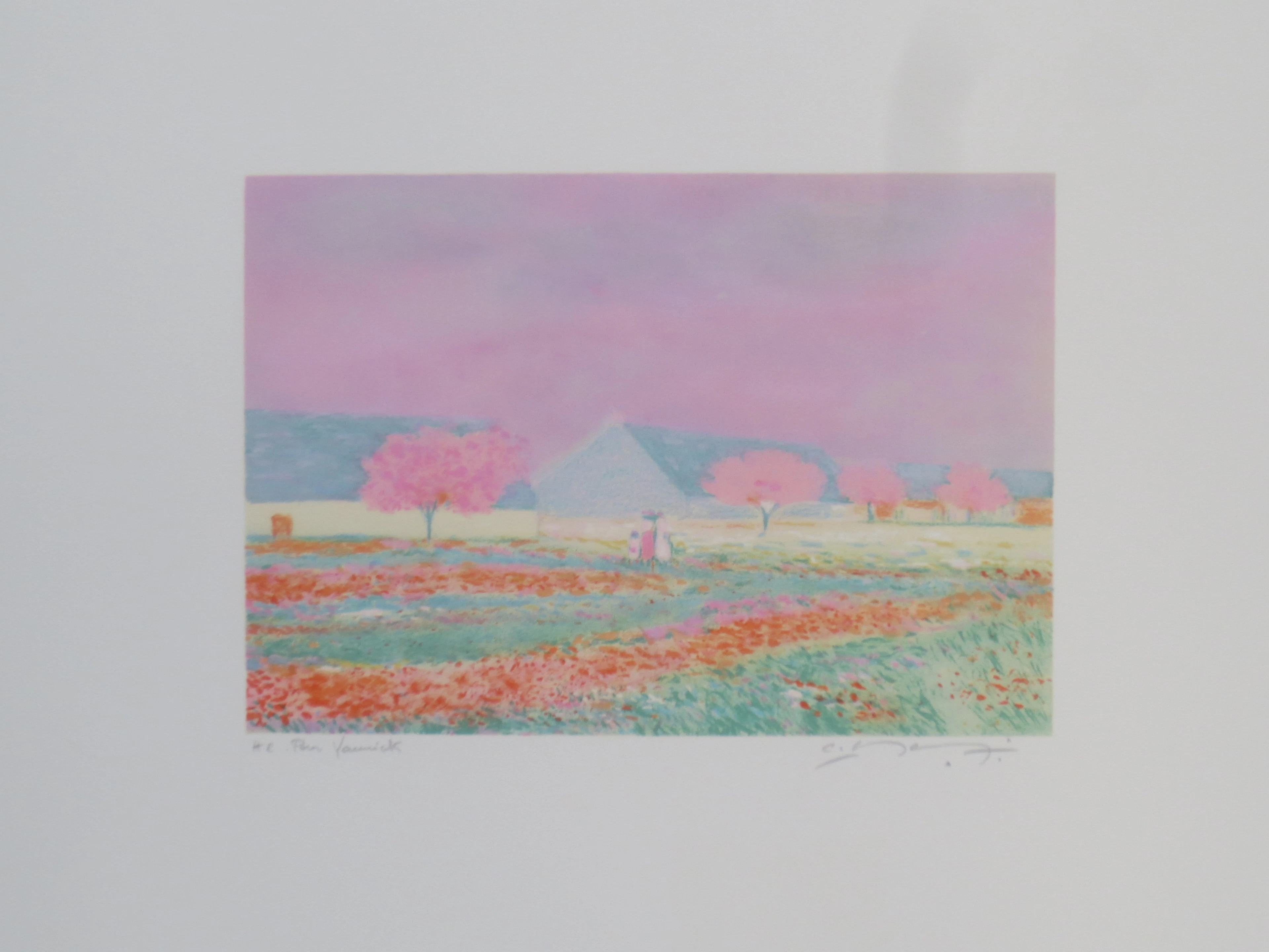 Claude MANOUKIAN - Le ciel rose - Lithographie signée et dédicacée
