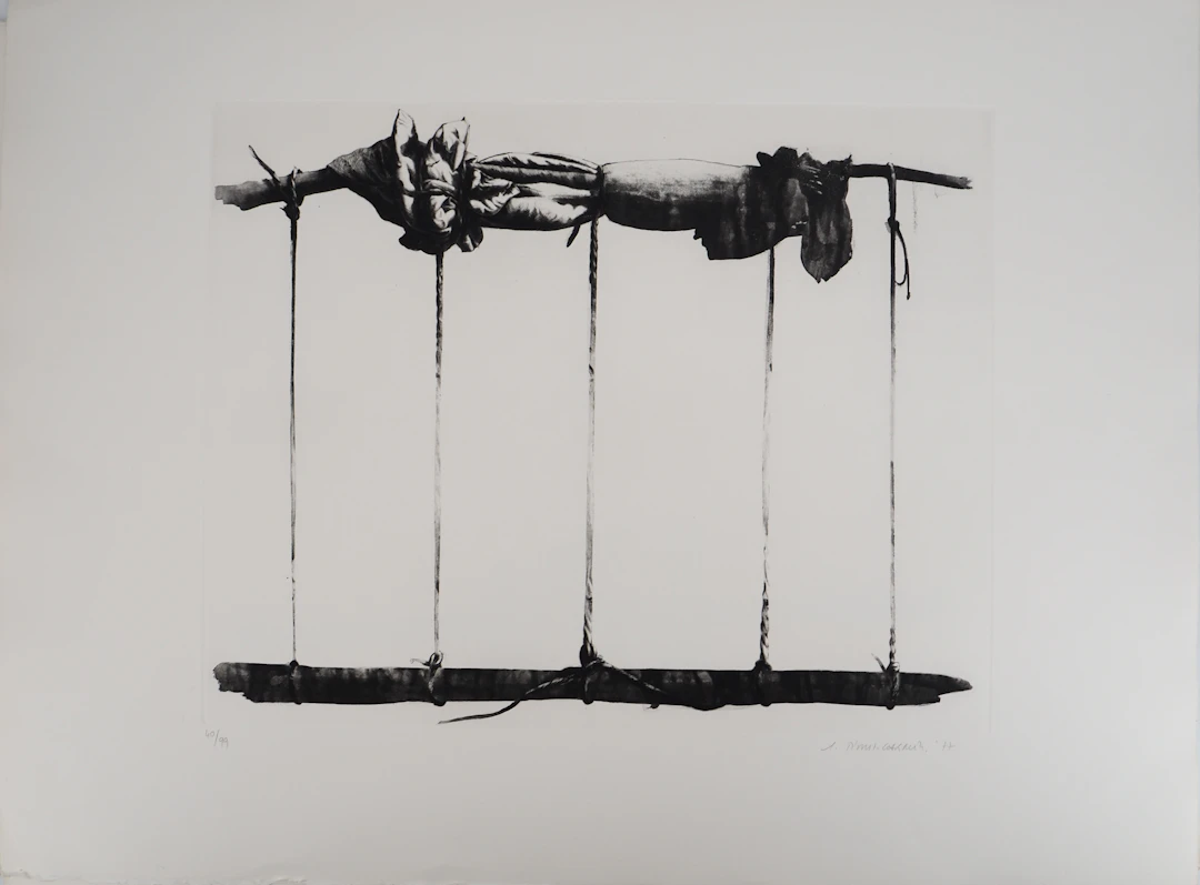 TITUS-CARMEL - La prison d’agrès, 1977 - Pointe sèche originale, signée