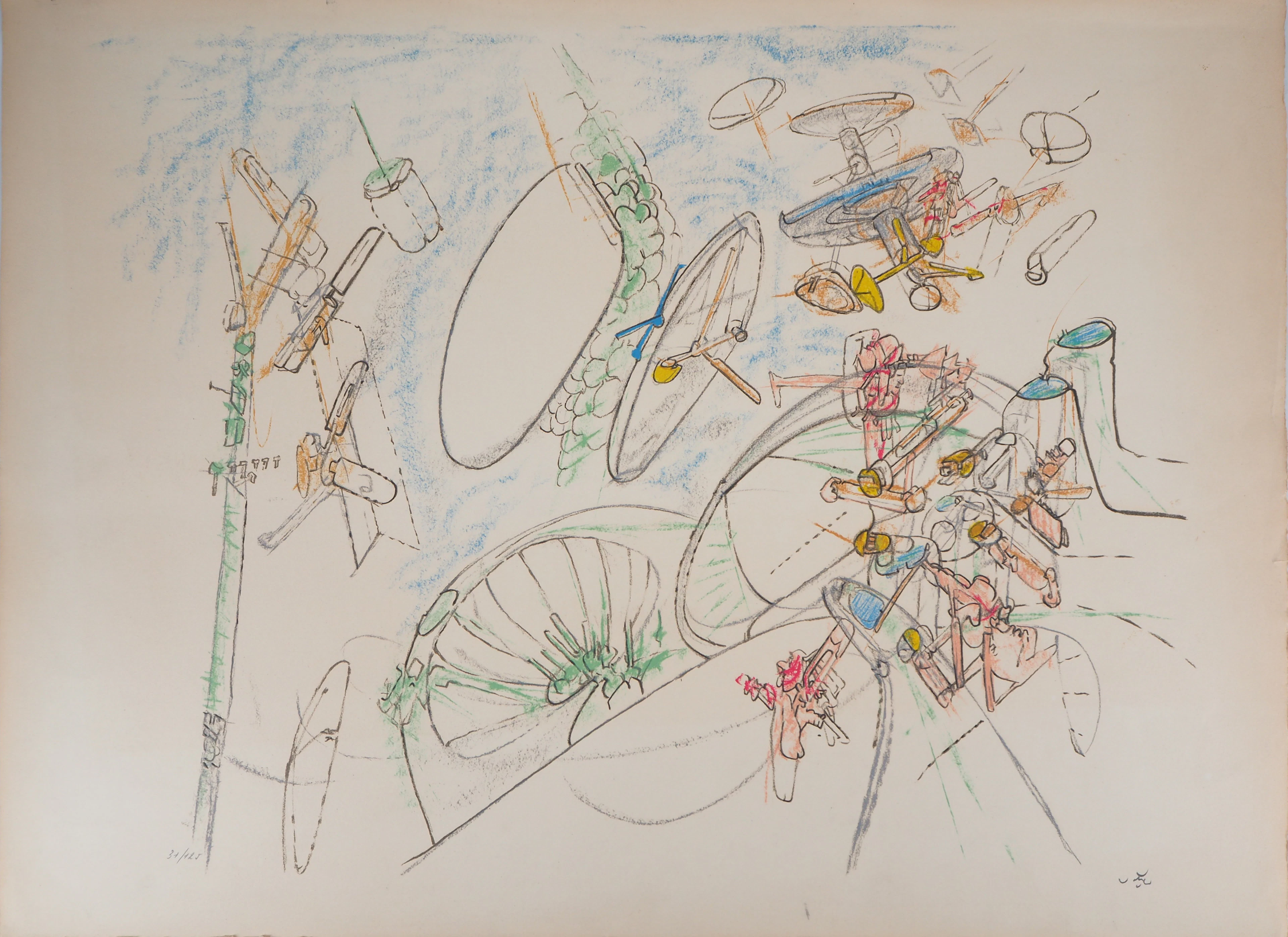 Roberto MATTA : Machinerie - Lithographie originale signée