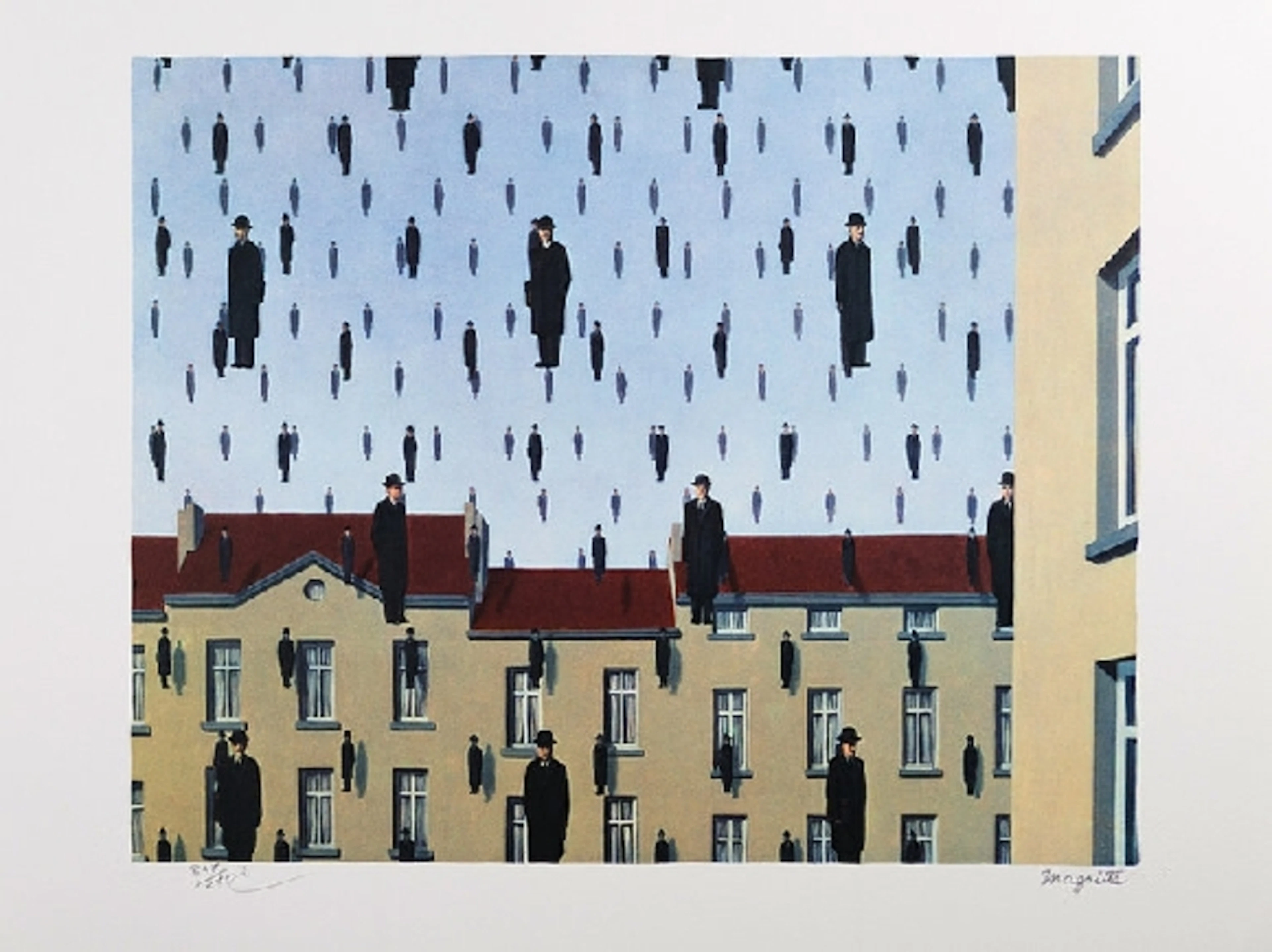 René MAGRITTE (d’après) - Golconde - Lithographie