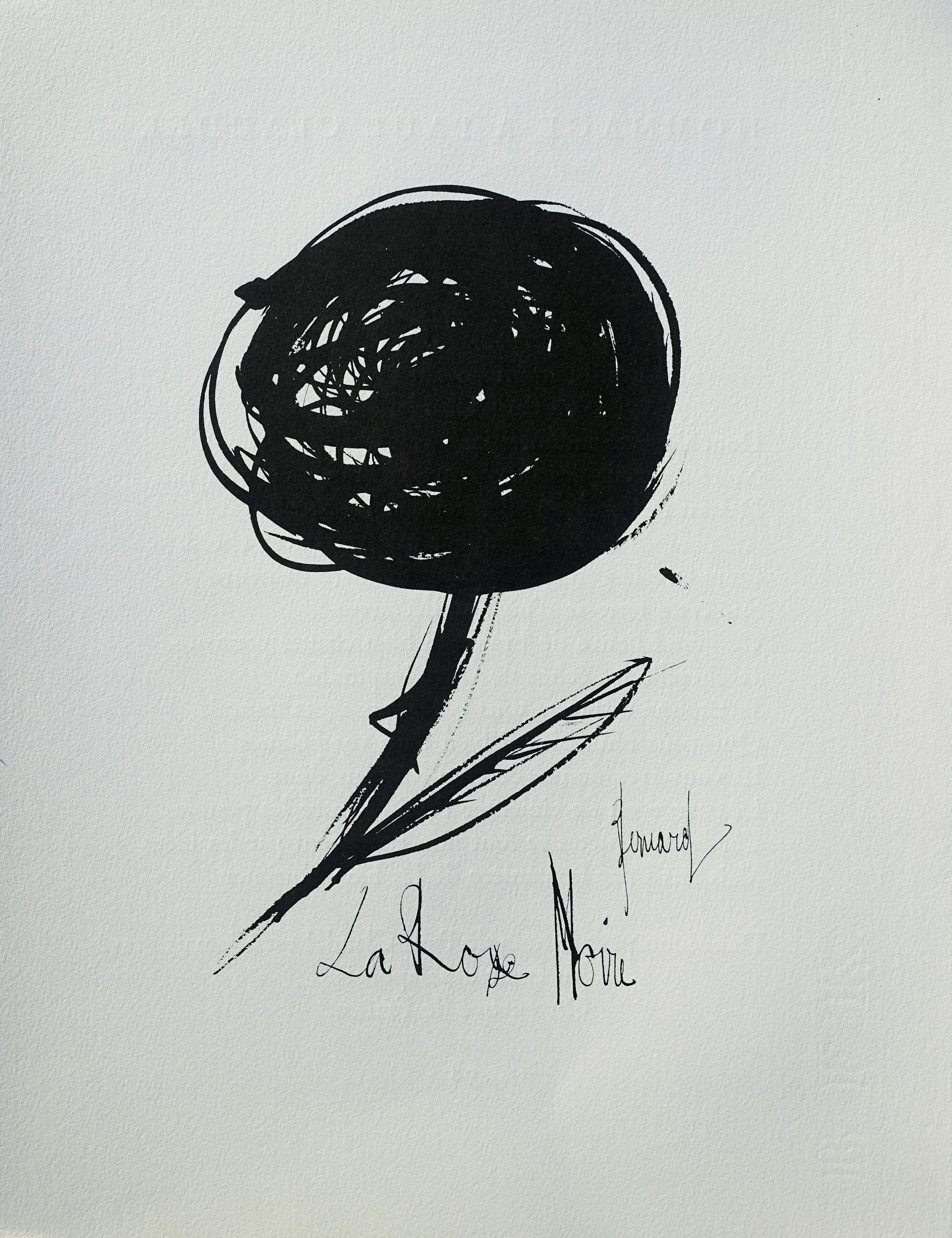 Bernard BUFFET : La Rose Noire, Gravure originale signée
