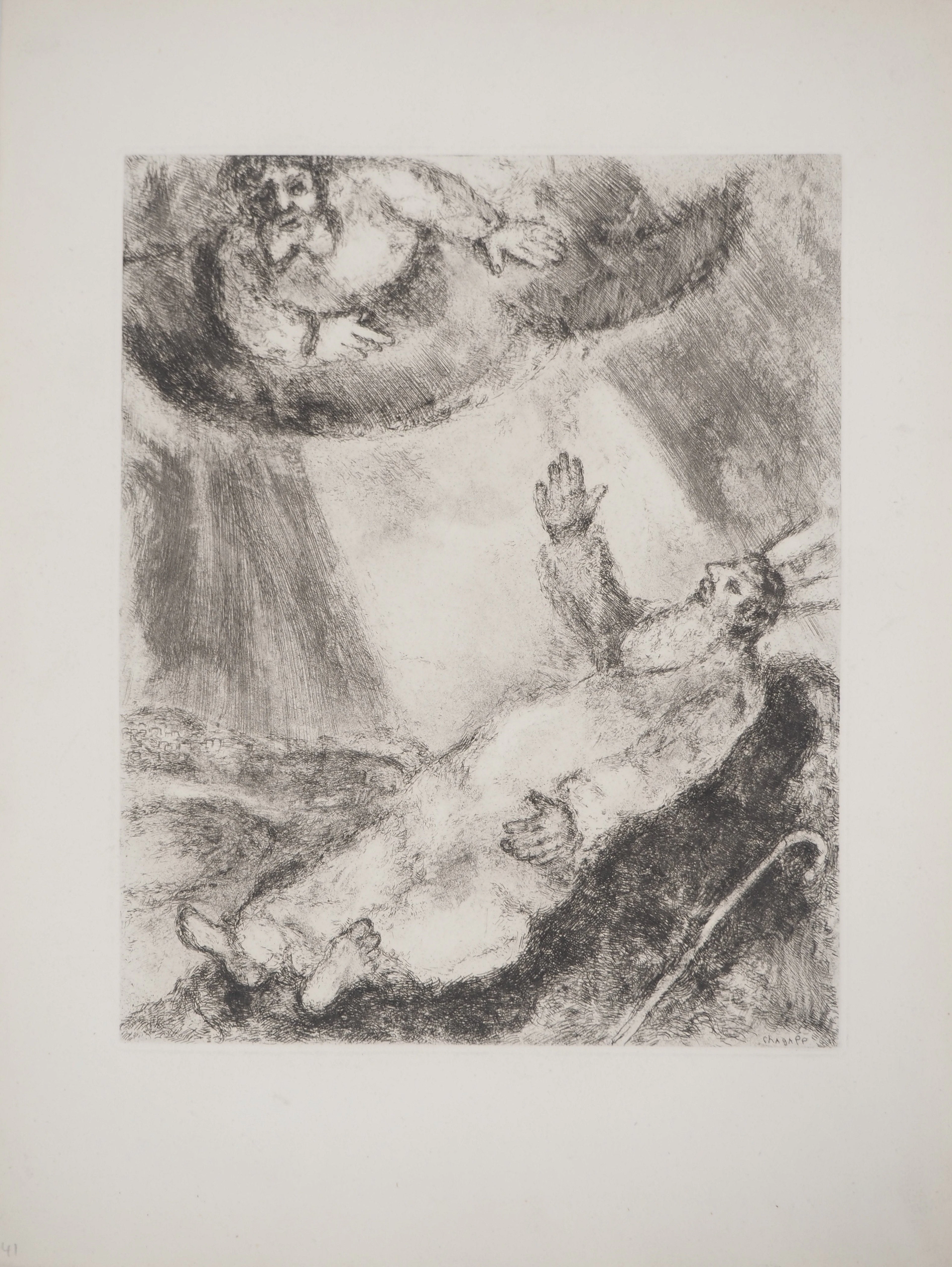 Marc CHAGALL : Mort de Moïse, Gravure originale signée