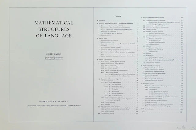 Bernar VENET - Mathematical Structures of Language, 1969 - Lithographie