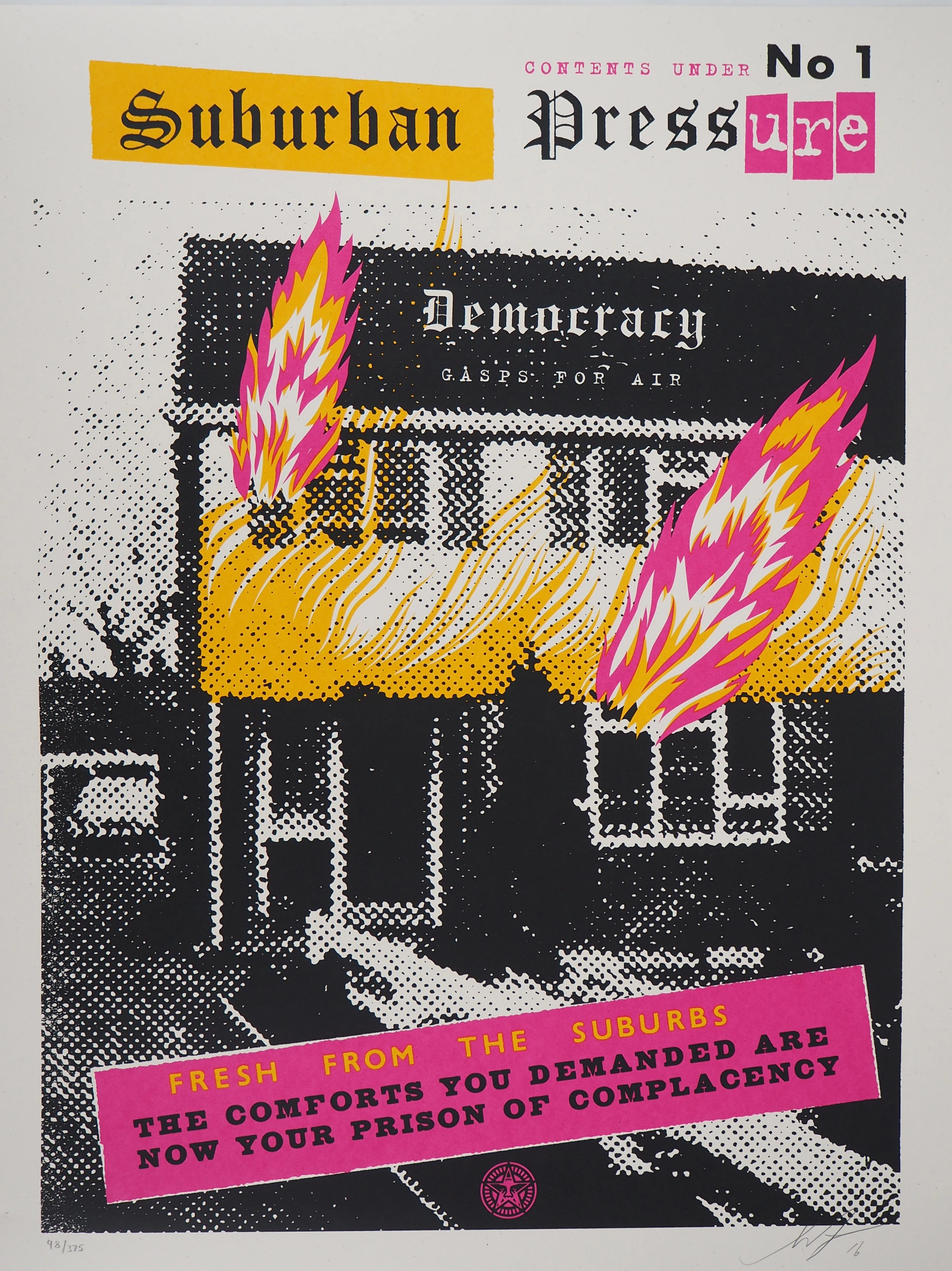 Shepard FAIREY (OBEY) : Suburbain Pressure - Sérigraphie originale signée