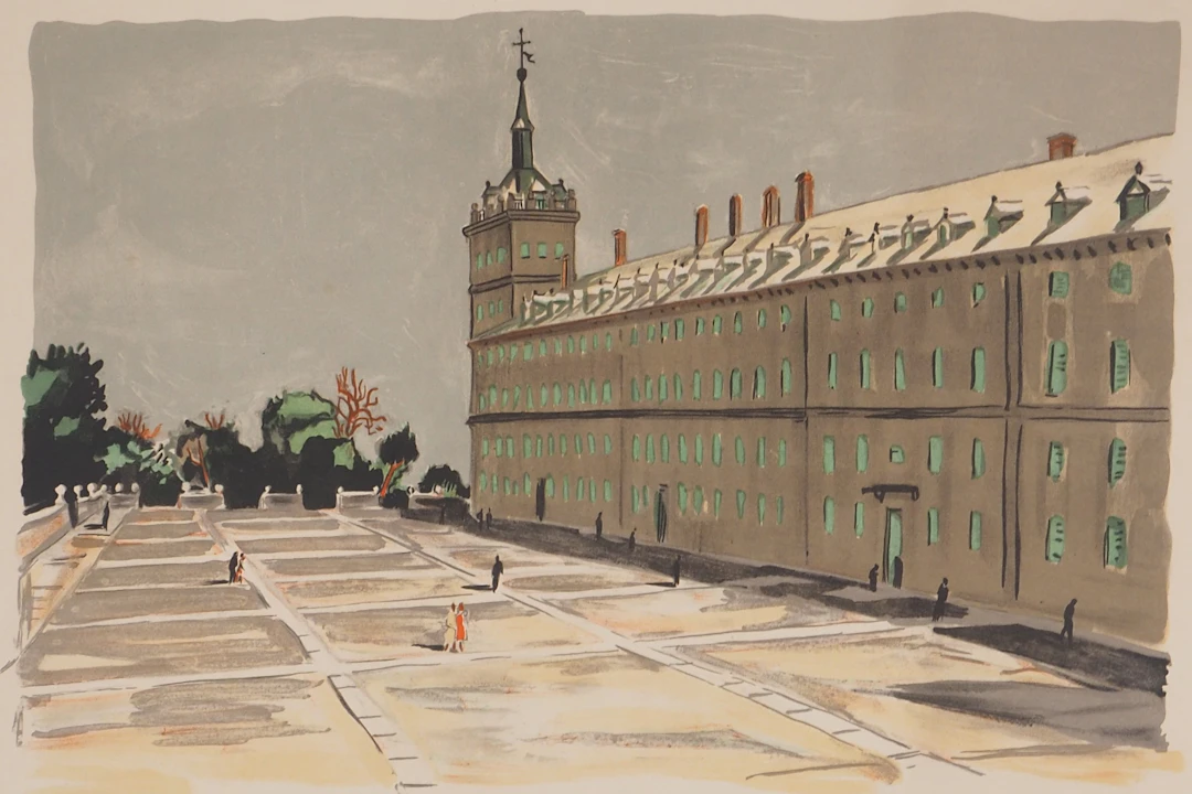 Yves BRAYER - Palais de l’Escorial - Lithographie signée
