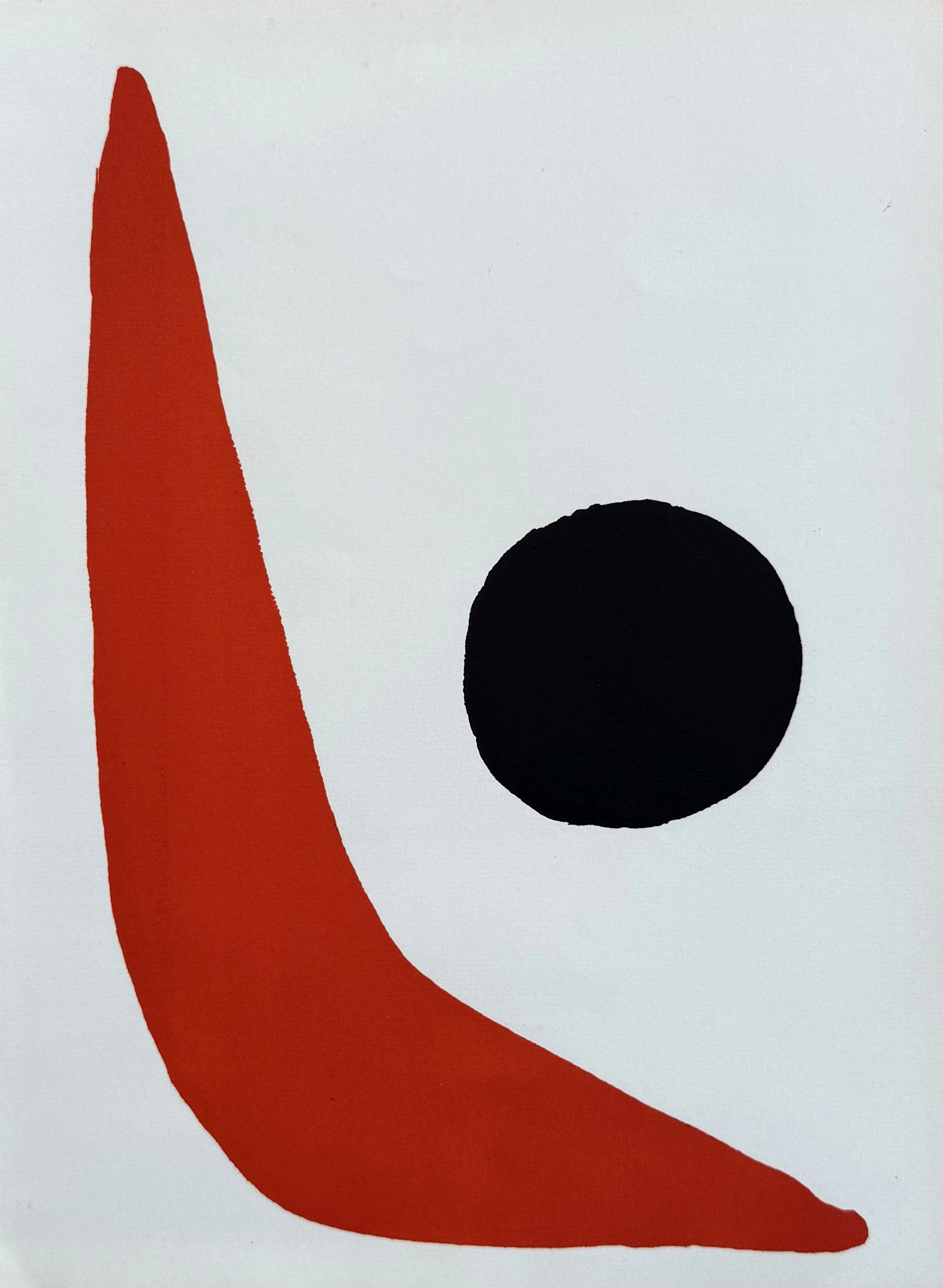 Alexander CALDER - Composition rouge et noire - Lithographie, 1965