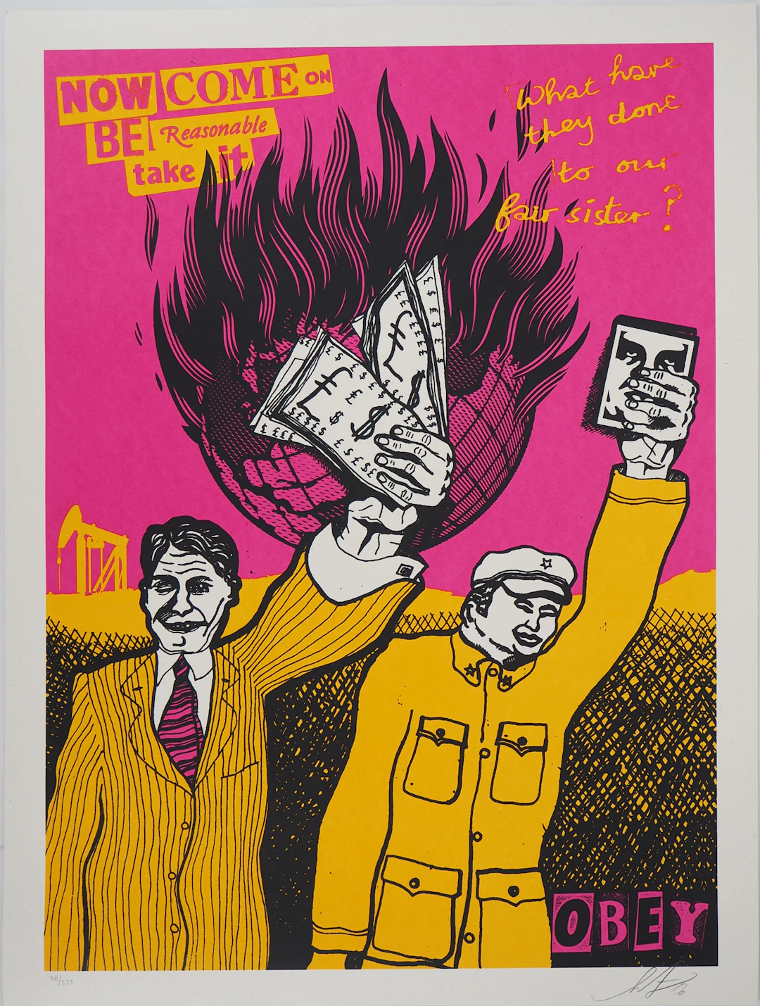 Shepard FAIREY (OBEY) : Be reasonable - Sérigraphie originale signée