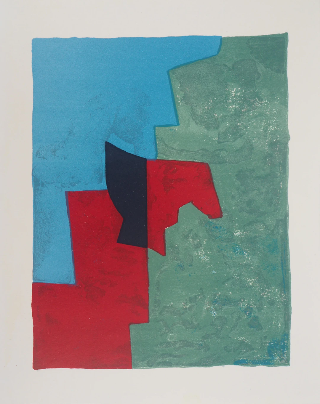 Serge POLIAKOFF - Composition rouge, verte et bleue, 1961 - Lithographie