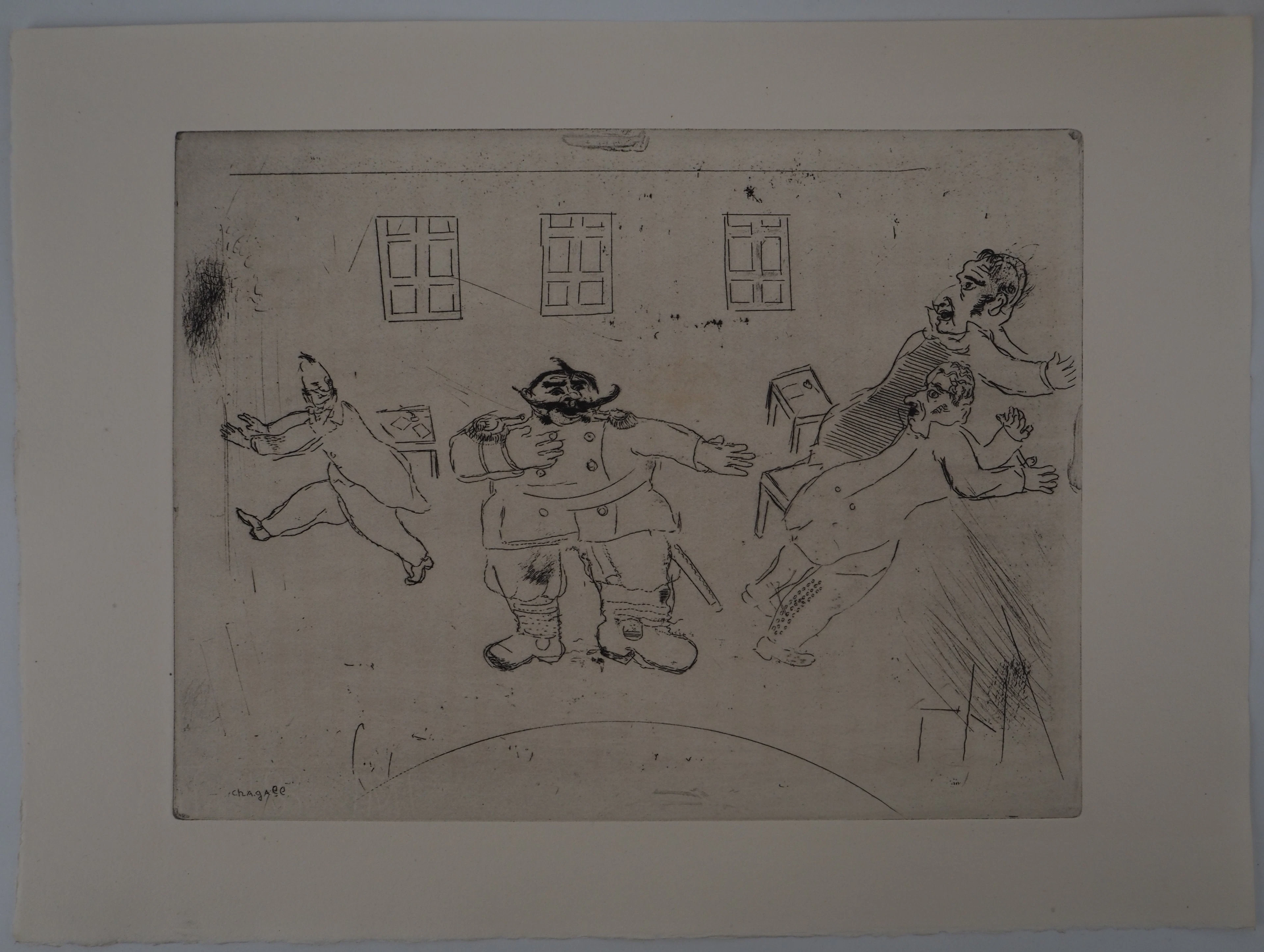 Marc CHAGALL : La présentation du nouveau chef, Gravure originale signée
