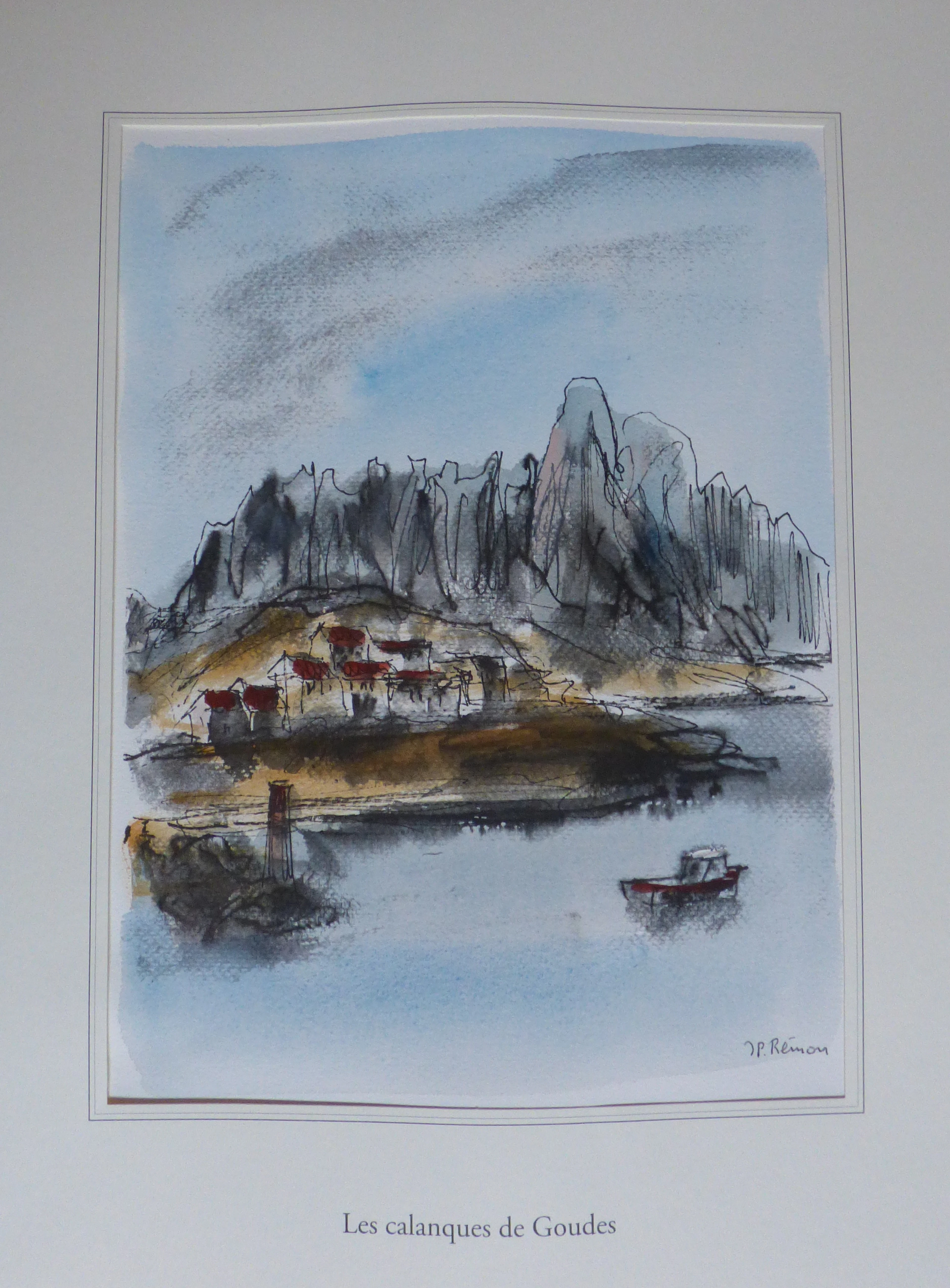 Jean Pierre REMON - Les Calanques des Goudes, 2010 - Aquarelle signée