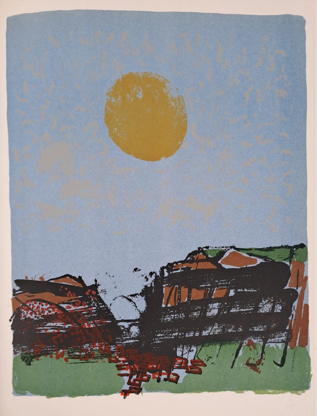 Paul Guiramand - Soleil jaune - Lithographie originale