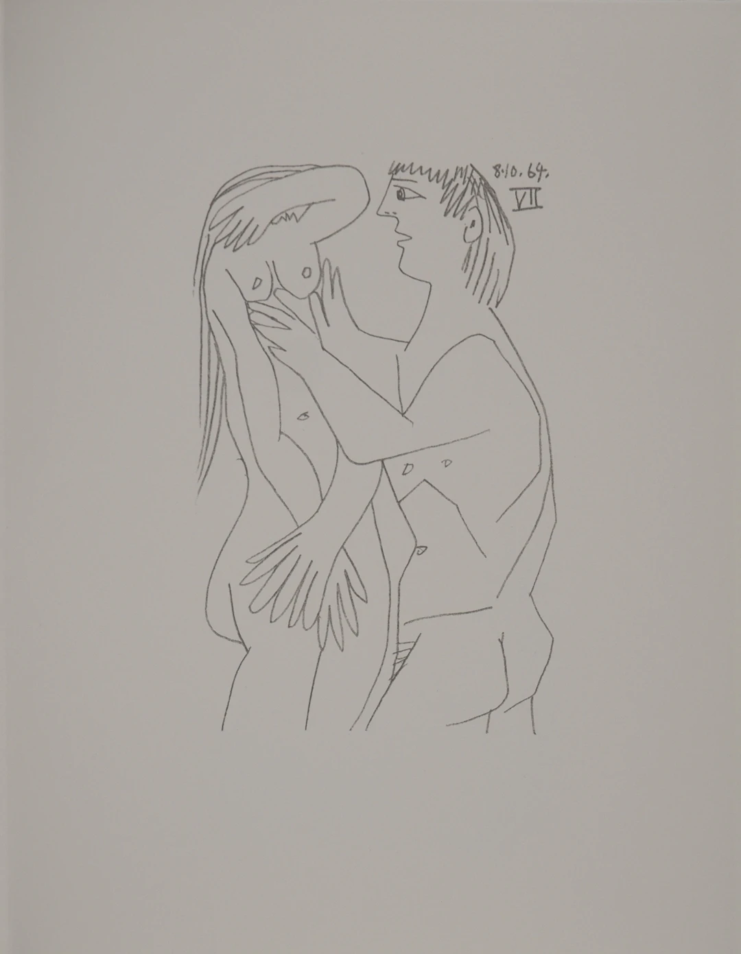 Pablo PICASSO : Le Goût du Bonheur, Flirt, Lithographie
