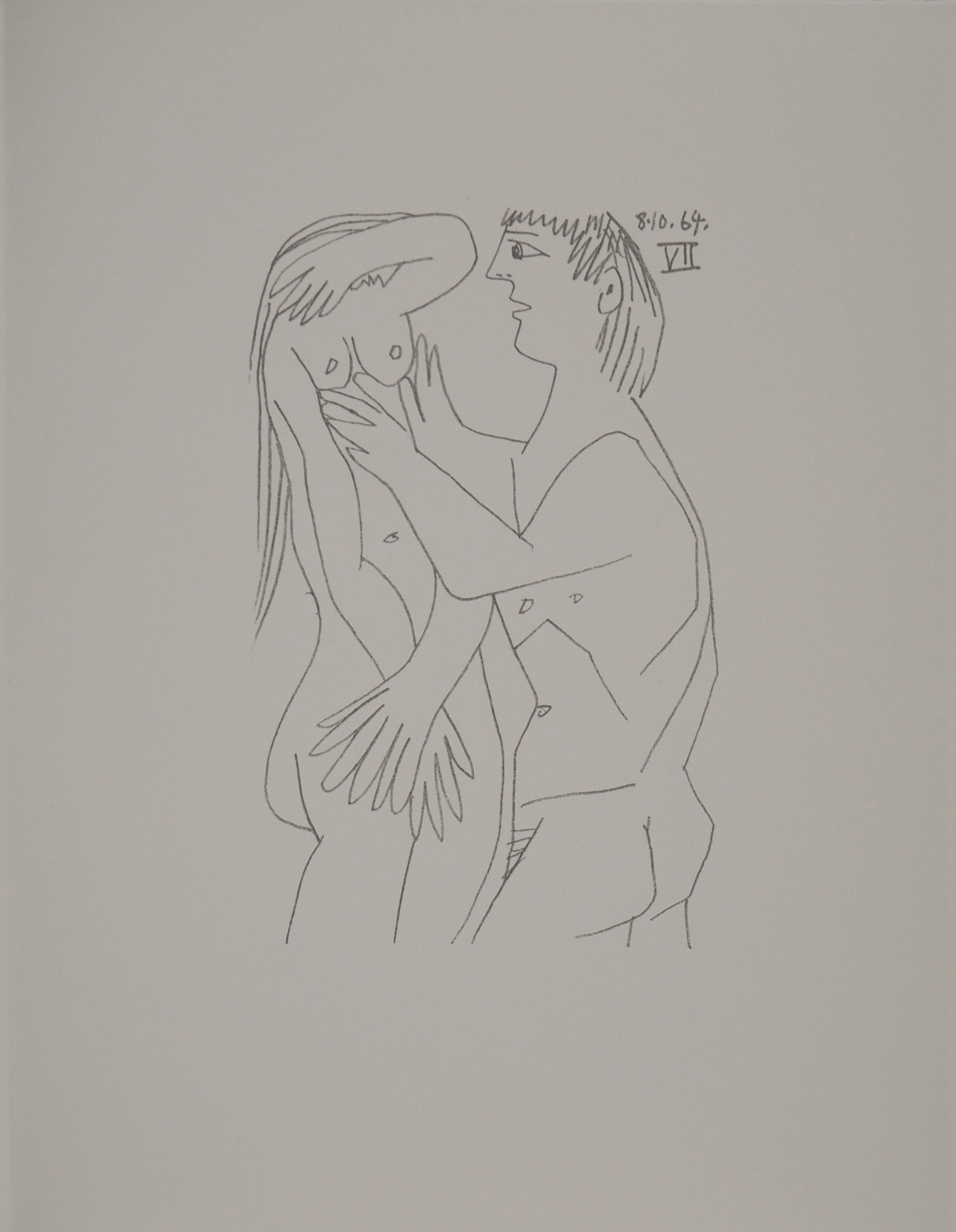Pablo PICASSO : Le Goût du Bonheur, Flirt, Lithographie
