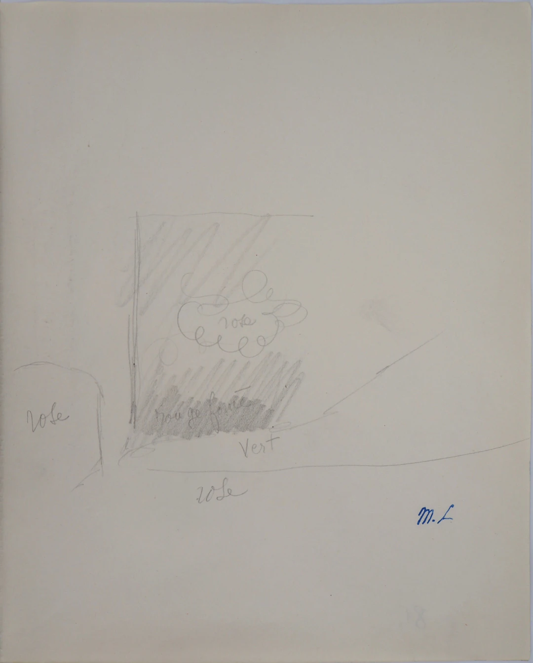 Marie LAURENCIN : Etude de coulissé, Dessin original signé