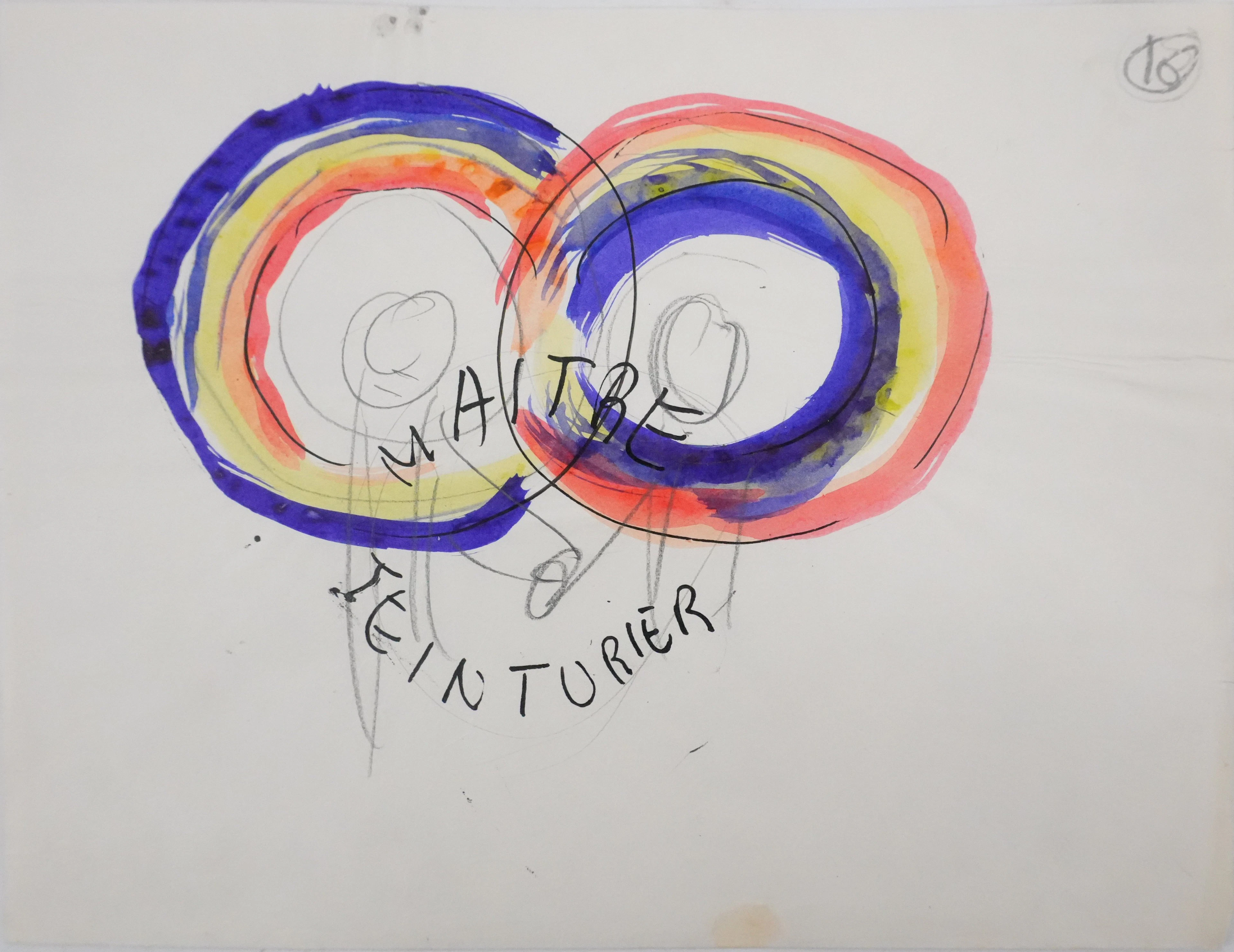 Jean EFFEL : Teinturier, Le maitre teinturier, Aquarelle originale