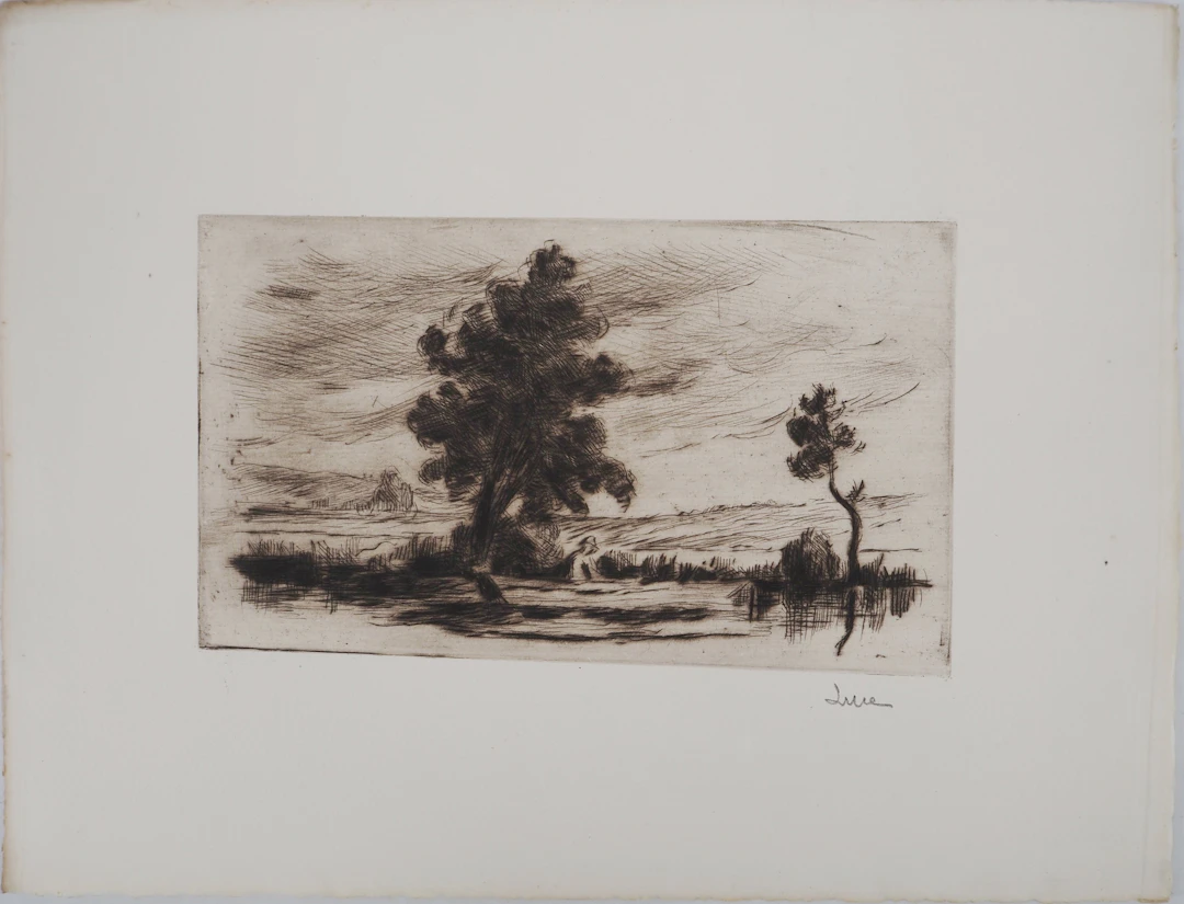 Maximilien LUCE - Paysage bucolique (Yonne) Vers 1910 - Gravure originale